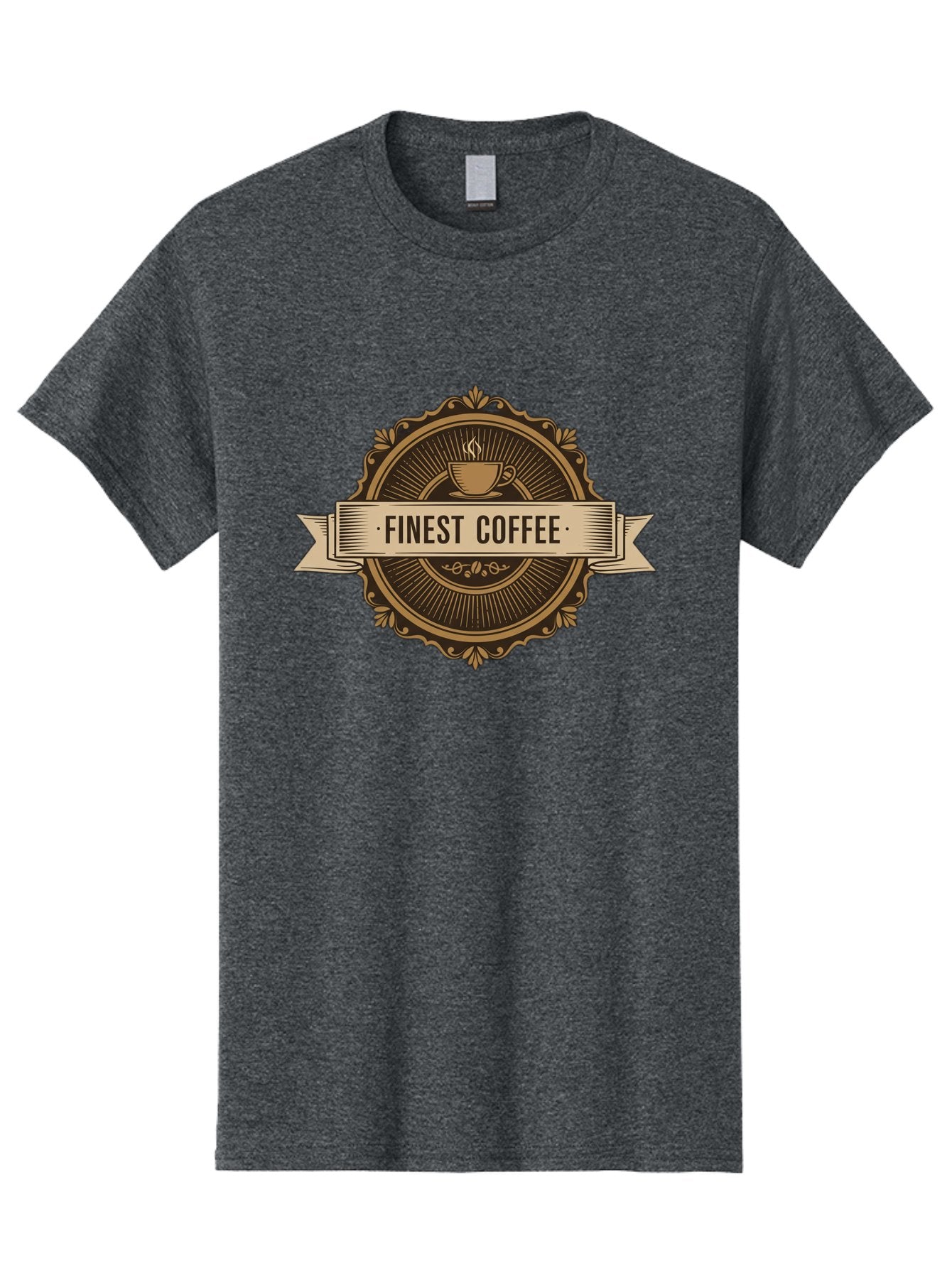 Finest-Coffee Men'S Graphic Tee, 100% Cotton, Comfortable Casual Summer Wear, Machine Washable, Finest Coffee, Coffee Logo, Gourmet Coffee, Vintage Coffee Label, Coffee Branding, Coffee Emblem, Coffee Badge Baa671 7