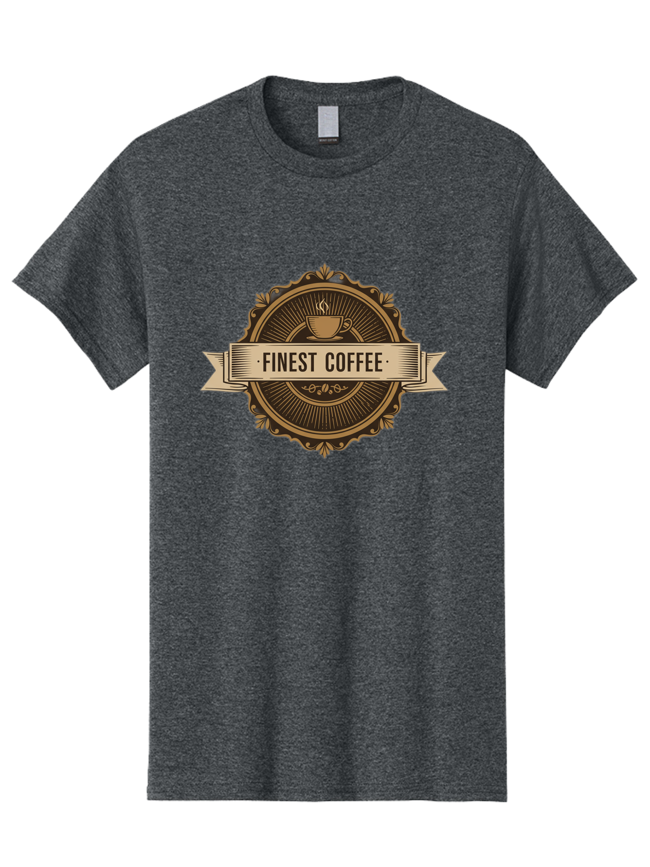Finest-Coffee Men'S Graphic Tee, 100% Cotton, Comfortable Casual Summer Wear, Machine Washable, Finest Coffee, Coffee Logo, Gourmet Coffee, Vintage Coffee Label, Coffee Branding, Coffee Emblem, Coffee Badge Baa671 25