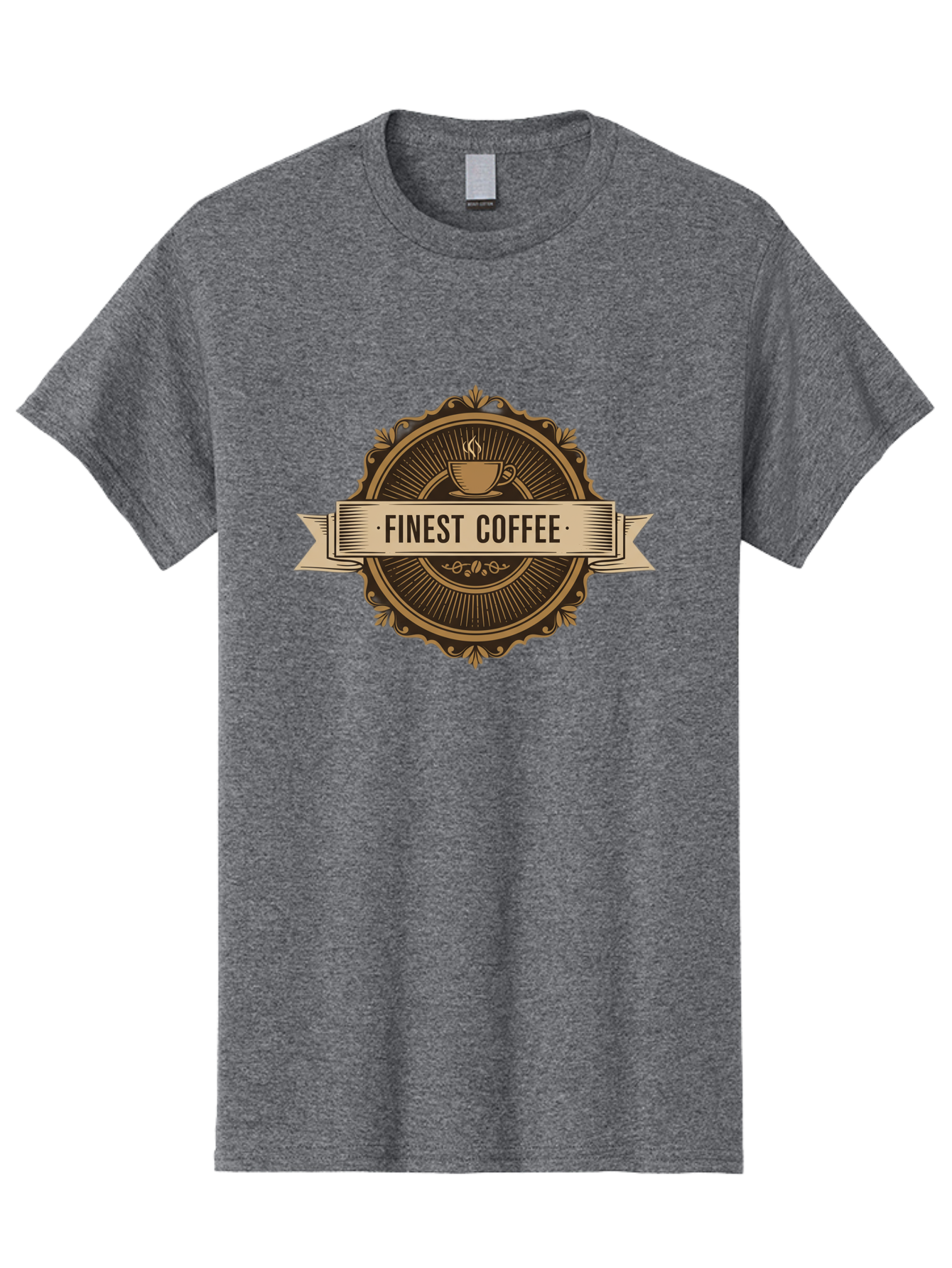 Finest-Coffee Men'S Graphic Tee, 100% Cotton, Comfortable Casual Summer Wear, Machine Washable, Finest Coffee, Coffee Logo, Gourmet Coffee, Vintage Coffee Label, Coffee Branding, Coffee Emblem, Coffee Badge Baa671 19