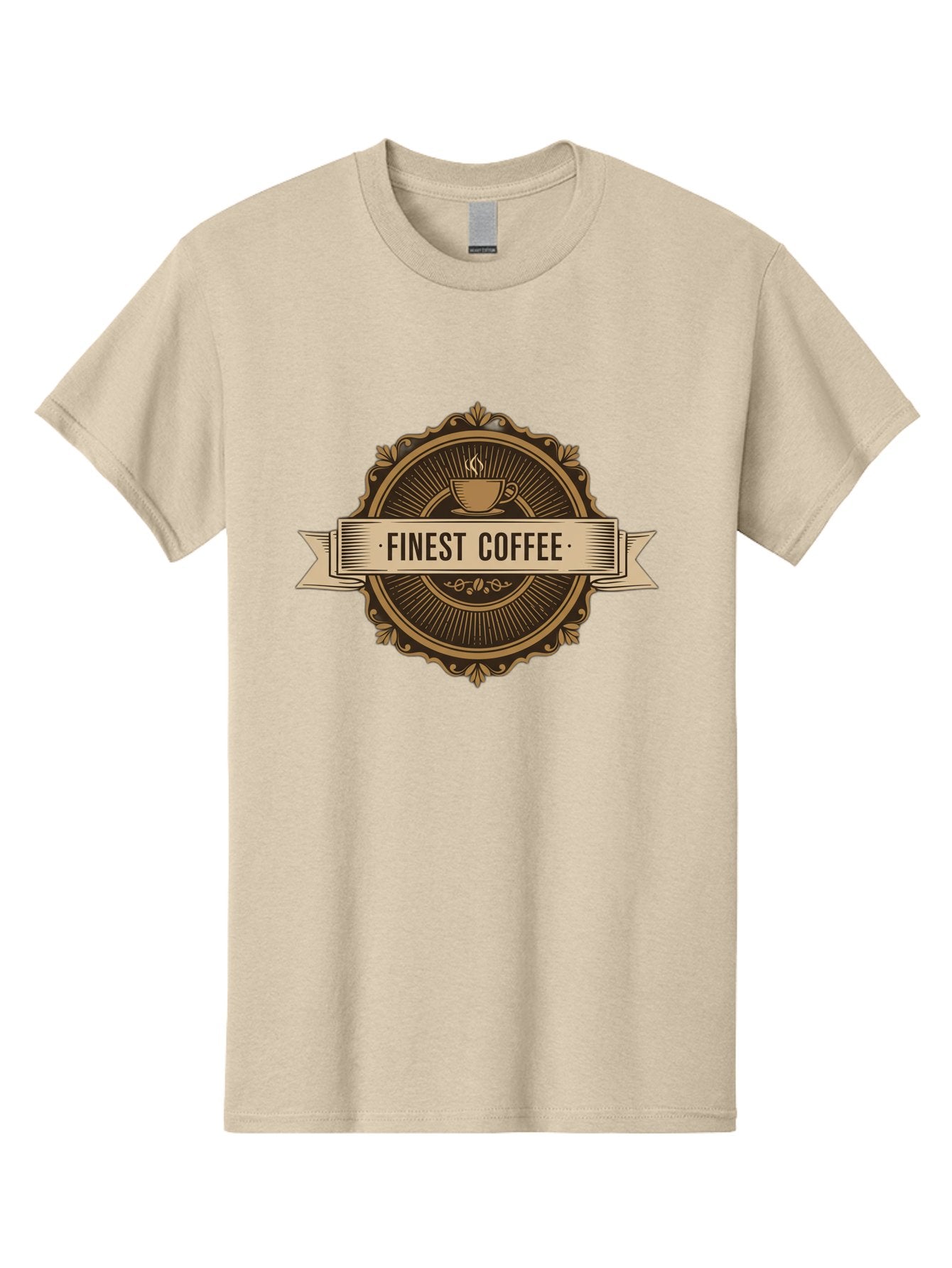 Finest-Coffee Men'S Graphic Tee, 100% Cotton, Comfortable Casual Summer Wear, Machine Washable, Finest Coffee, Coffee Logo, Gourmet Coffee, Vintage Coffee Label, Coffee Branding, Coffee Emblem, Coffee Badge Baa671 3