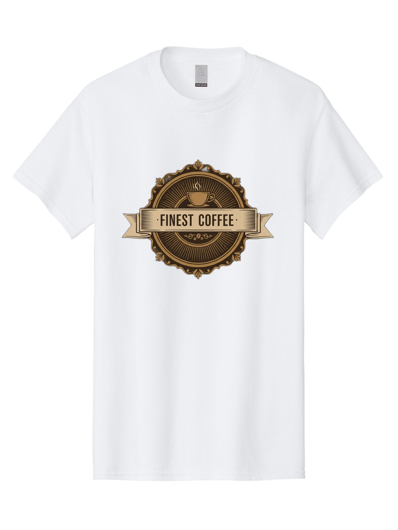 Finest-Coffee Men'S Graphic Tee, 100% Cotton, Comfortable Casual Summer Wear, Machine Washable, Finest Coffee, Coffee Logo, Gourmet Coffee, Vintage Coffee Label, Coffee Branding, Coffee Emblem, Coffee Badge Baa671 6