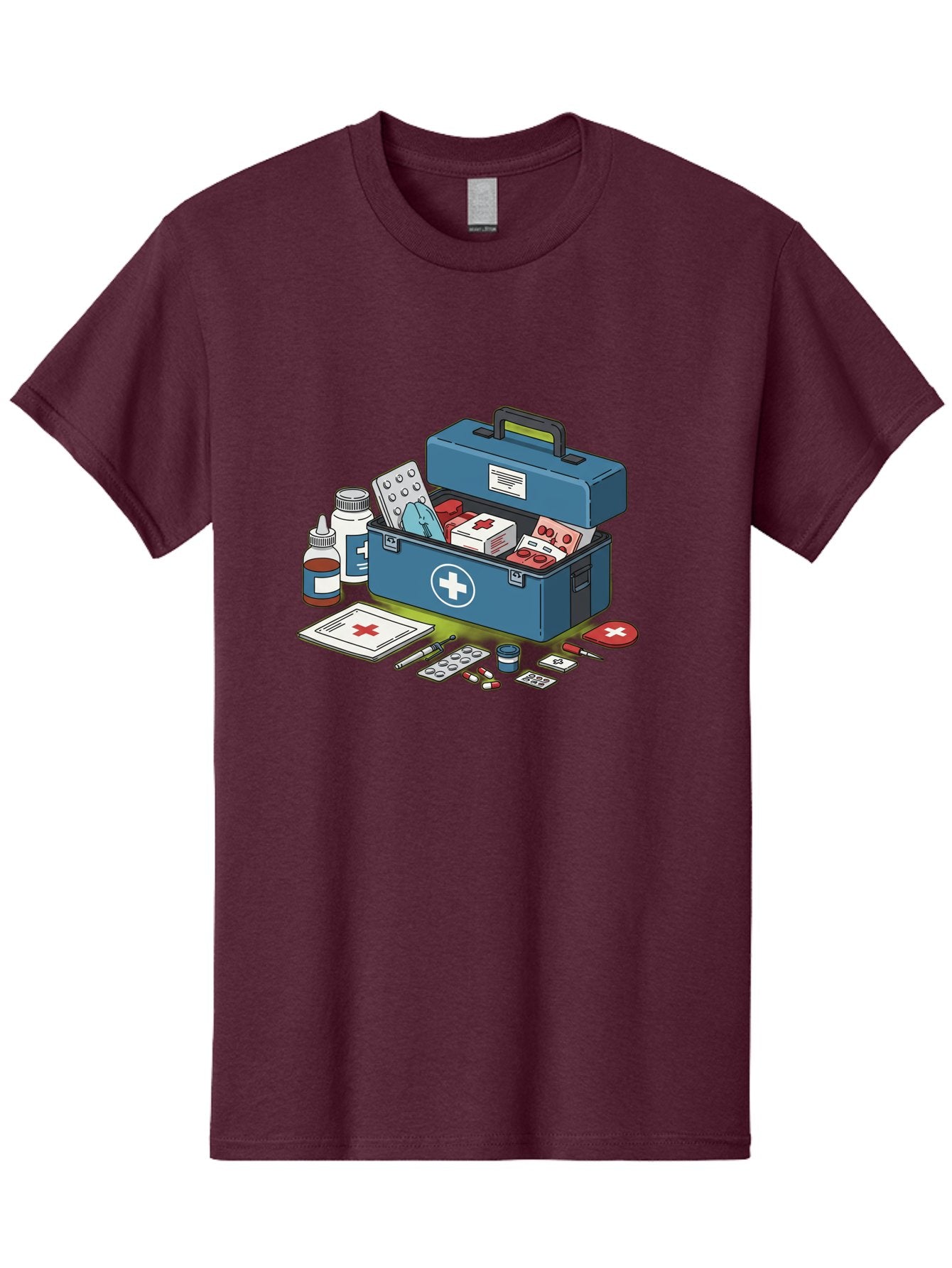 First-Aid-Kit-1 Men'S Graphic Tee, 100% Cotton, Comfortable Casual Summer Wear, Machine Washable, First Aid Kit, Medical Supplies, Emergency Response, Health Care, Wound Care, Medications, Medical Equipment, Emergency Preparedness Baa672 10