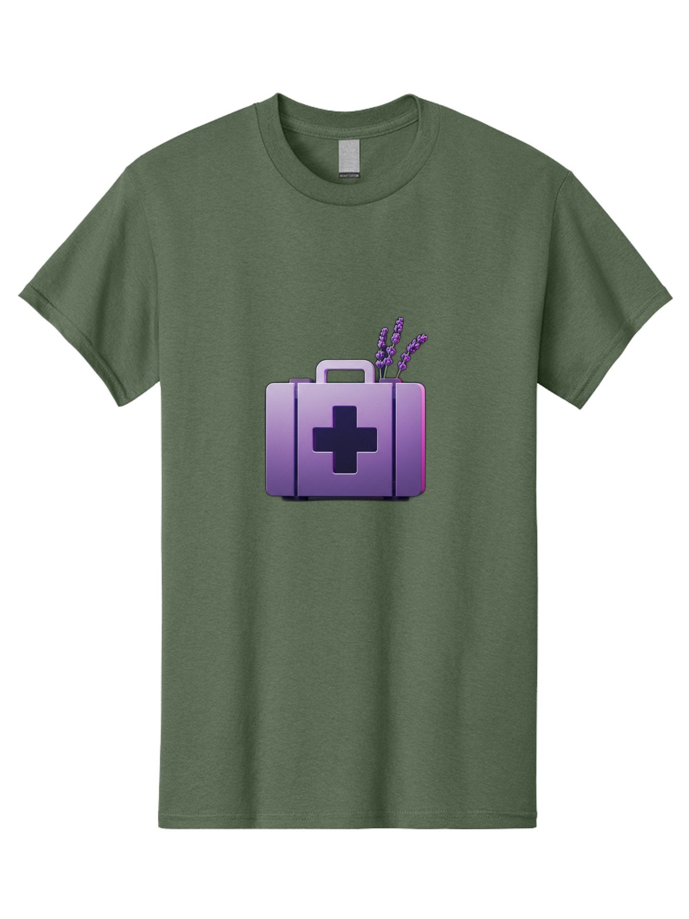 First-Aid-Kit-4 Men'S Graphic Tee, 100% Cotton, Comfortable Casual Summer Wear, Machine Washable, First Aid Kit, Medical Cross, Lavender Flowers, Natural Remedies, Health And Wellness, Alternative Medicine, Calming Effects, Herbal Therapy Baa678 12