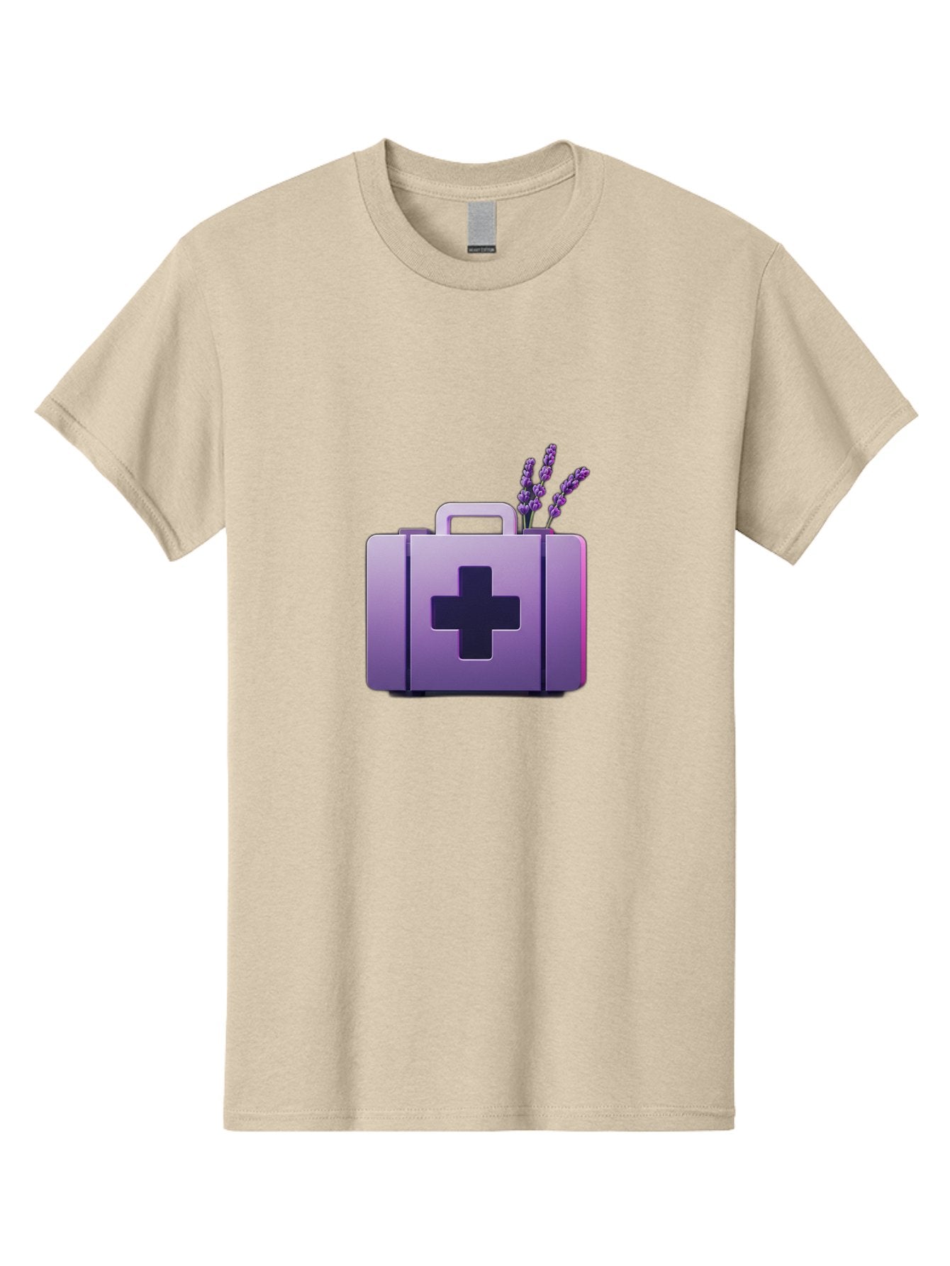 First-Aid-Kit-4 Men'S Graphic Tee, 100% Cotton, Comfortable Casual Summer Wear, Machine Washable, First Aid Kit, Medical Cross, Lavender Flowers, Natural Remedies, Health And Wellness, Alternative Medicine, Calming Effects, Herbal Therapy Baa678 4