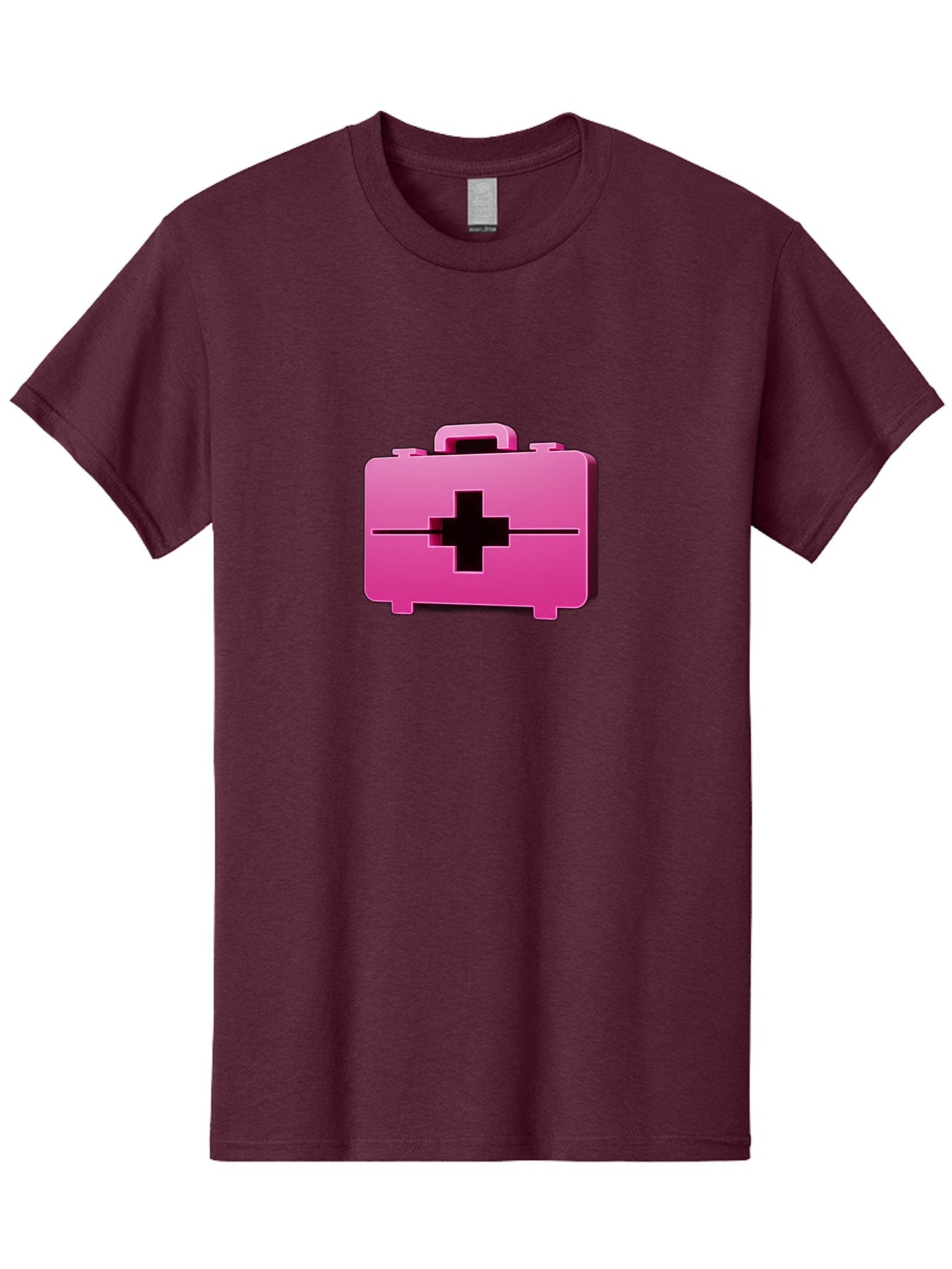 First-Aid-Kit-5 Men'S Graphic Tee, 100% Cotton, Comfortable Casual Summer Wear, Machine Washable, Pink First Aid Kit, Medical Supplies, Health Care, Emergency Kit, Black Cross Symbol, Medical Emergency, First Aid Supplies Baa679 5