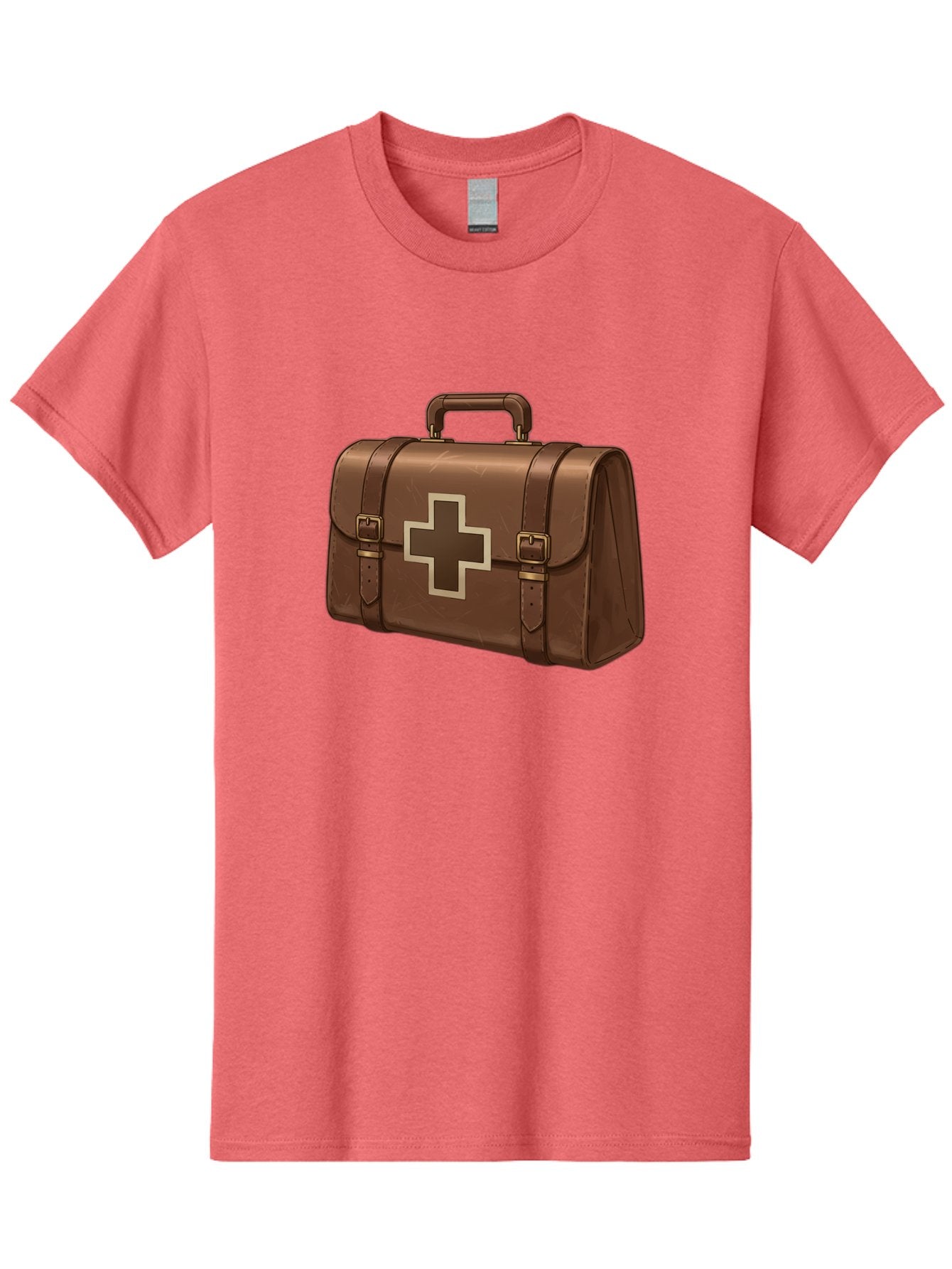 First-Aid-Kit-6 Men'S Graphic Tee, 100% Cotton, Comfortable Casual Summer Wear, Machine Washable, Brown Leather First Aid Kit, Medical Bag, Red Cross Symbol, Emergency Supplies, Healthcare Equipment, Medical Care Baa680 10
