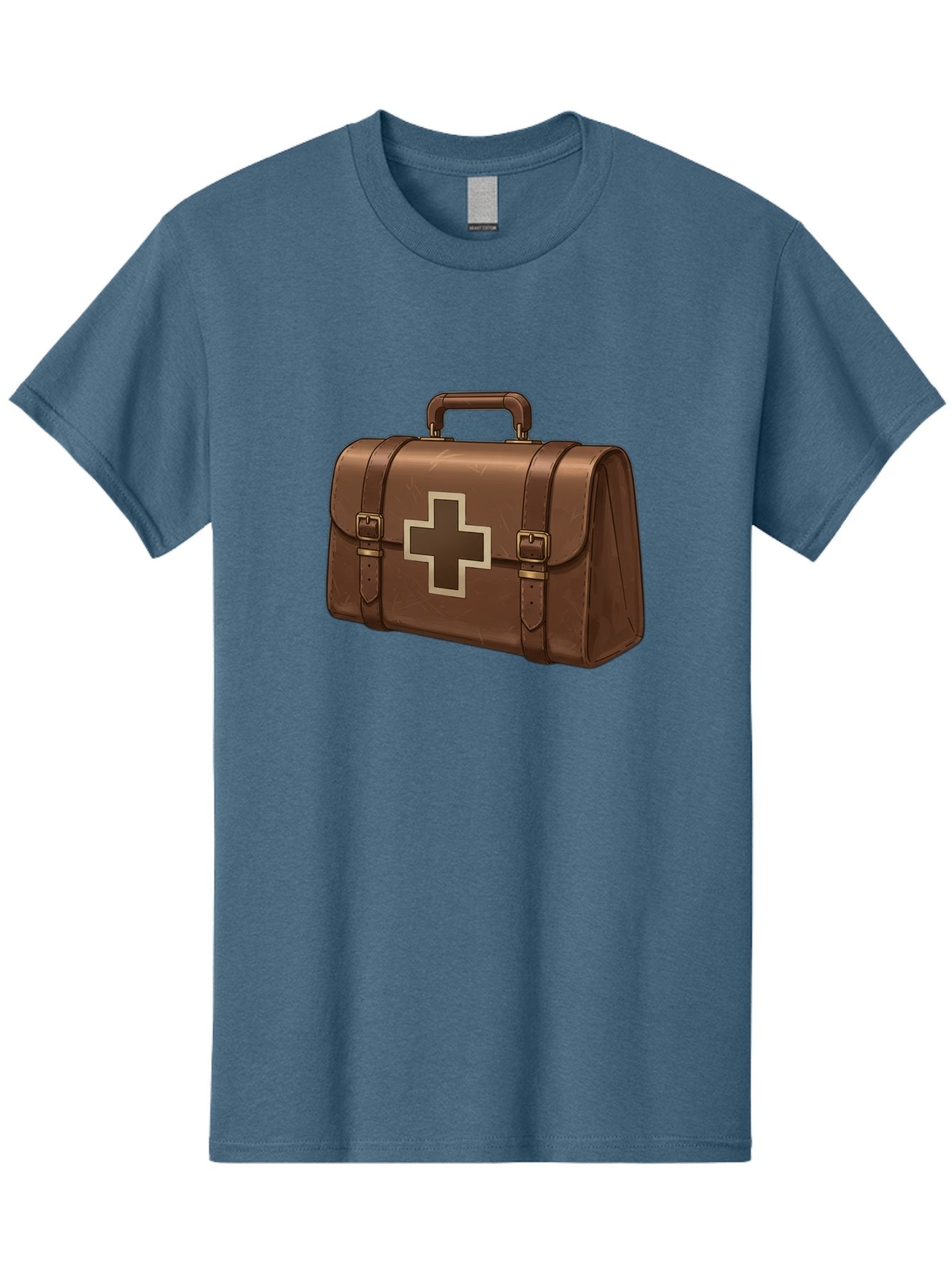 First-Aid-Kit-6 Men'S Graphic Tee, 100% Cotton, Comfortable Casual Summer Wear, Machine Washable, Brown Leather First Aid Kit, Medical Bag, Red Cross Symbol, Emergency Supplies, Healthcare Equipment, Medical Care Baa680 15