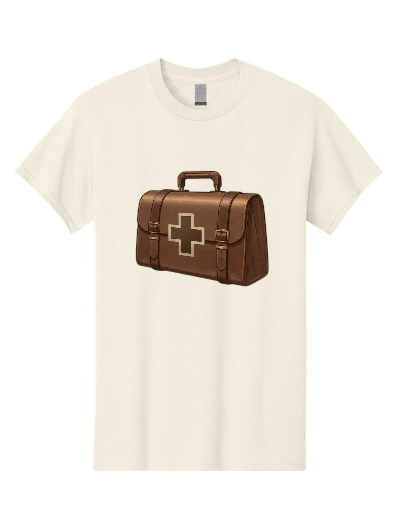 First-Aid-Kit-6 Men'S Graphic Tee, 100% Cotton, Comfortable Casual Summer Wear, Machine Washable, Brown Leather First Aid Kit, Medical Bag, Red Cross Symbol, Emergency Supplies, Healthcare Equipment, Medical Care Baa680 14