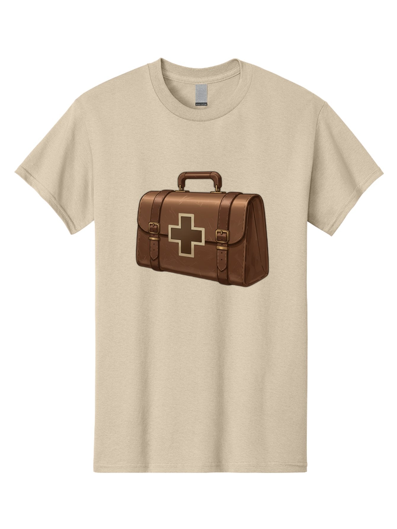 First-Aid-Kit-6 Men'S Graphic Tee, 100% Cotton, Comfortable Casual Summer Wear, Machine Washable, Brown Leather First Aid Kit, Medical Bag, Red Cross Symbol, Emergency Supplies, Healthcare Equipment, Medical Care Baa680 8
