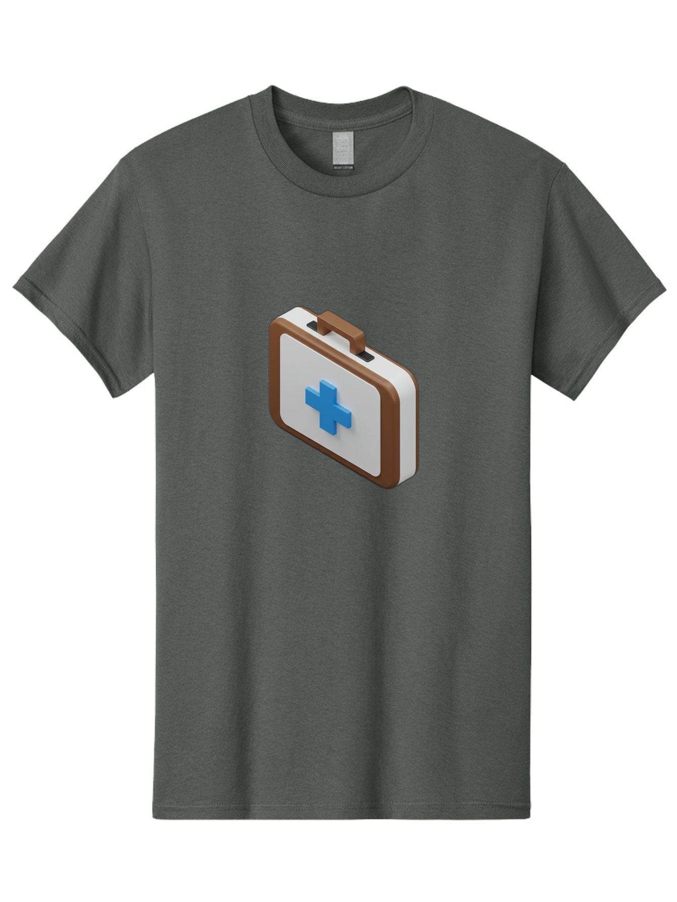 First-Aid-Kit-7 Men'S Graphic Tee, 100% Cotton, Comfortable Casual Summer Wear, Machine Washable, First Aid Kit, Medical Supplies, Health Care, Emergency Preparedness, Blue Cross Symbol, Brown Handle, White Case, Medical Emergency, Baa681 14