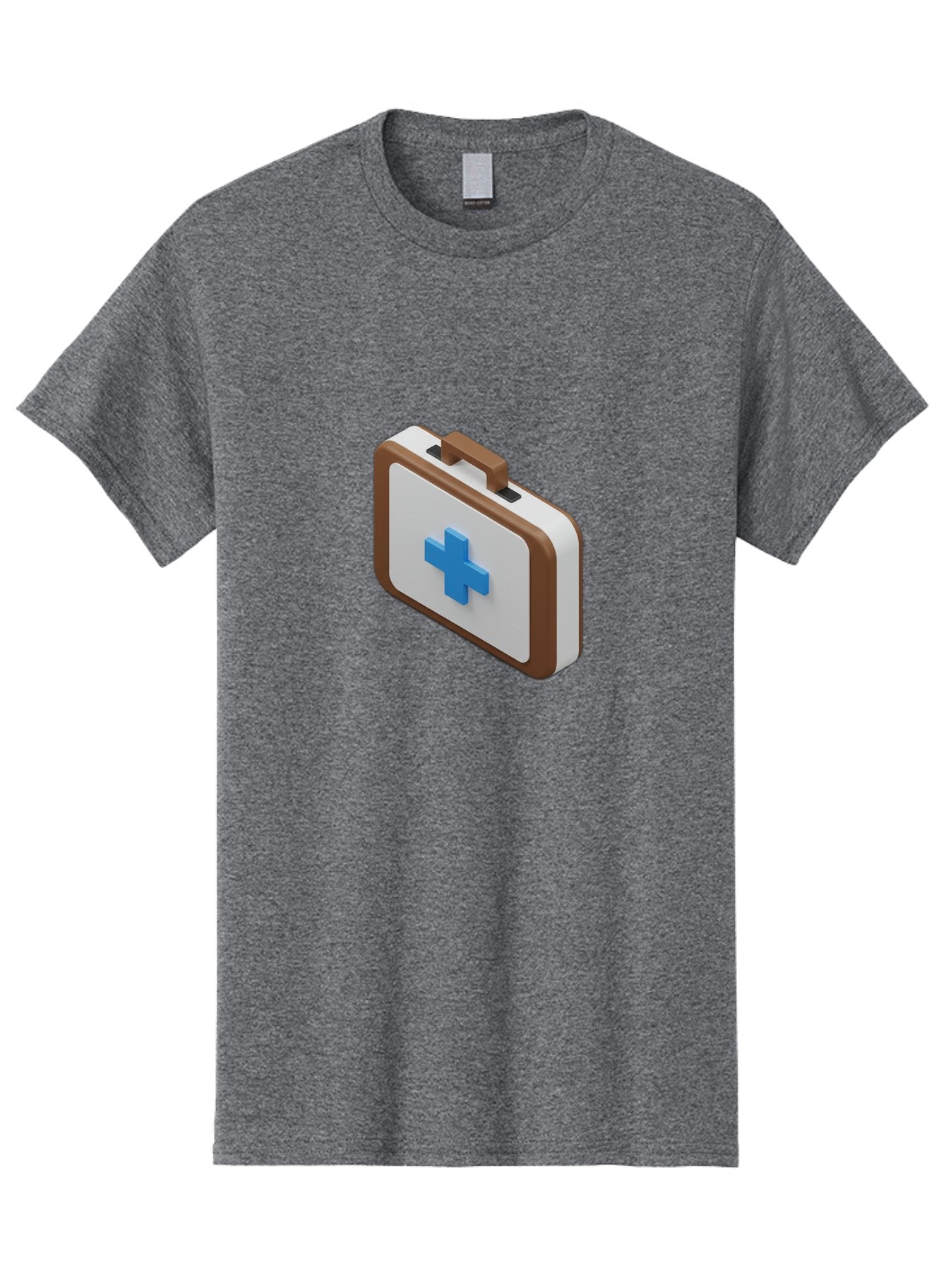 First-Aid-Kit-7 Men'S Graphic Tee, 100% Cotton, Comfortable Casual Summer Wear, Machine Washable, First Aid Kit, Medical Supplies, Health Care, Emergency Preparedness, Blue Cross Symbol, Brown Handle, White Case, Medical Emergency, Baa681 3