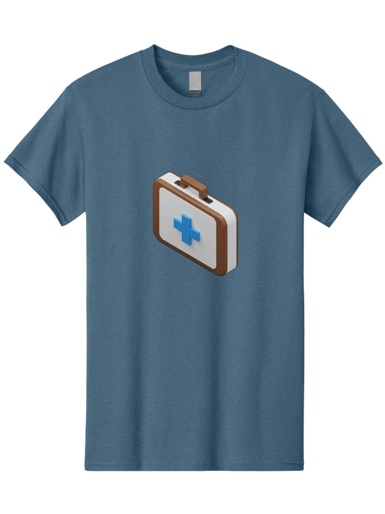 First-Aid-Kit-7 Men'S Graphic Tee, 100% Cotton, Comfortable Casual Summer Wear, Machine Washable, First Aid Kit, Medical Supplies, Health Care, Emergency Preparedness, Blue Cross Symbol, Brown Handle, White Case, Medical Emergency, Baa681 8
