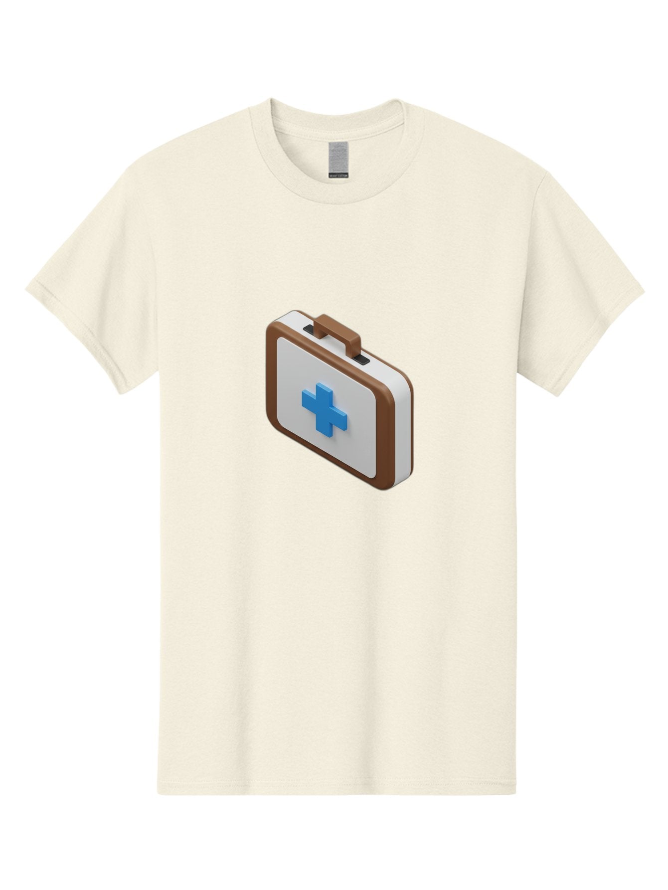 First-Aid-Kit-7 Men'S Graphic Tee, 100% Cotton, Comfortable Casual Summer Wear, Machine Washable, First Aid Kit, Medical Supplies, Health Care, Emergency Preparedness, Blue Cross Symbol, Brown Handle, White Case, Medical Emergency, Baa681 13