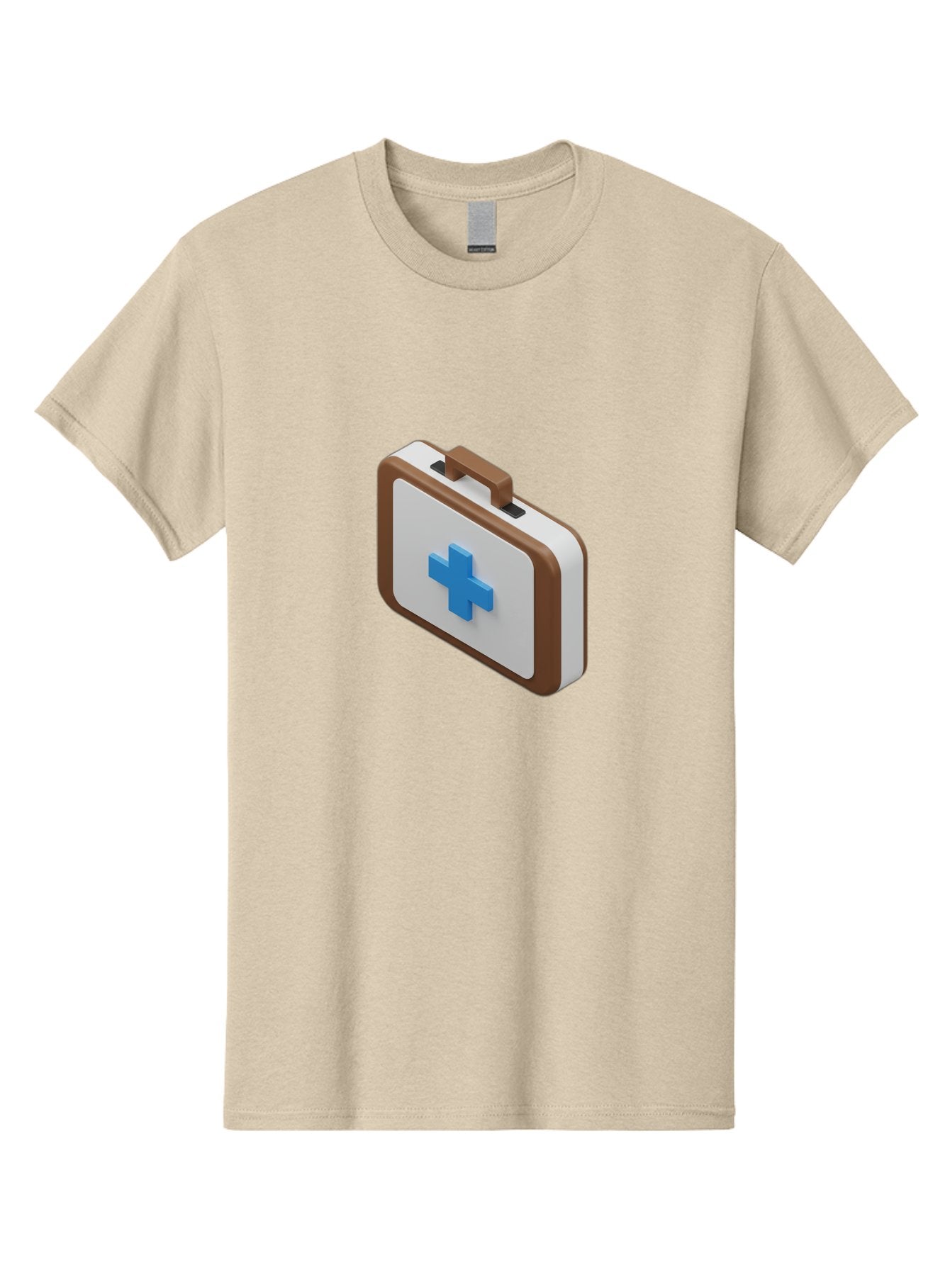 First-Aid-Kit-7 Men'S Graphic Tee, 100% Cotton, Comfortable Casual Summer Wear, Machine Washable, First Aid Kit, Medical Supplies, Health Care, Emergency Preparedness, Blue Cross Symbol, Brown Handle, White Case, Medical Emergency, Baa681 6