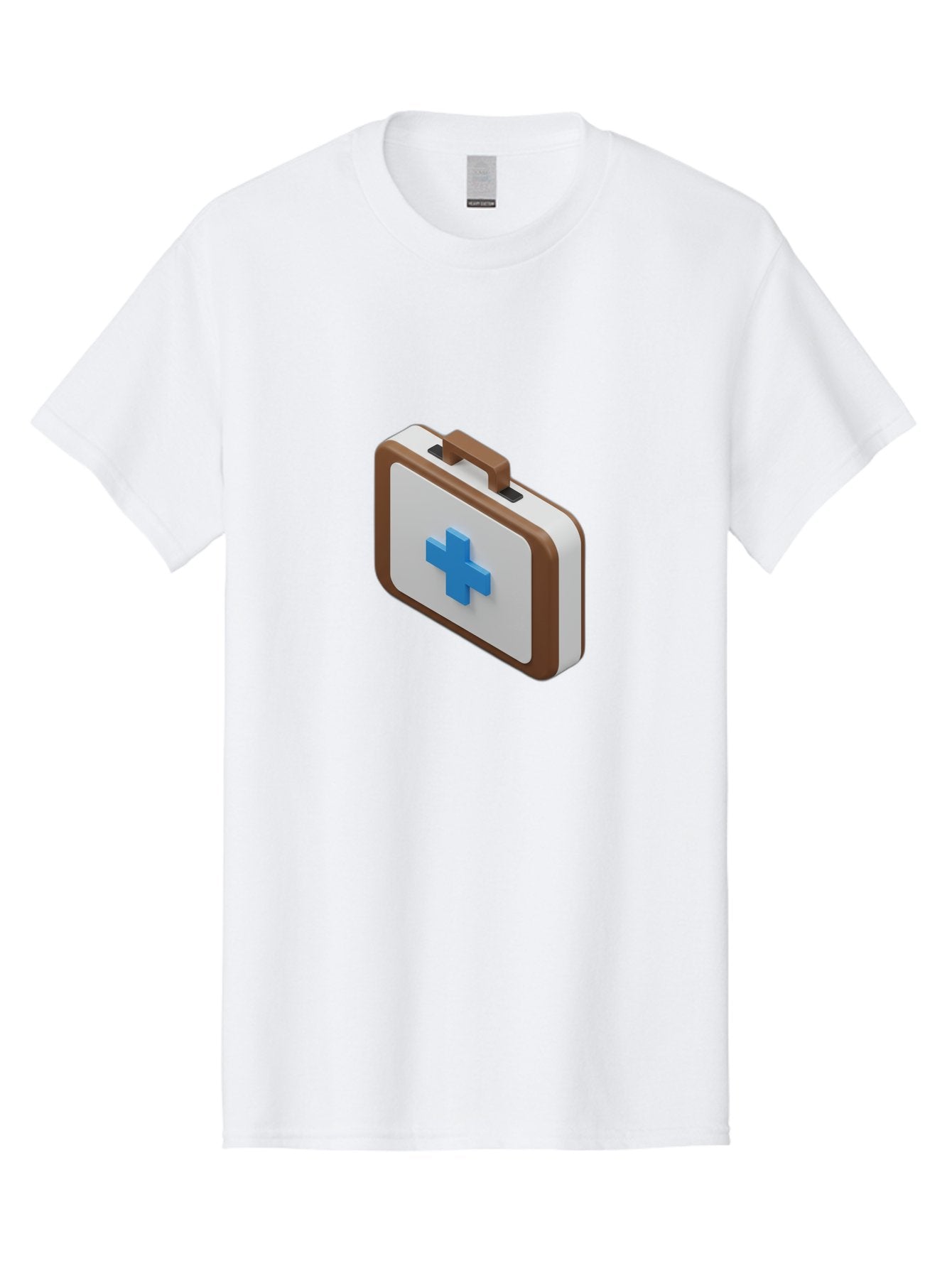First-Aid-Kit-7 Men'S Graphic Tee, 100% Cotton, Comfortable Casual Summer Wear, Machine Washable, First Aid Kit, Medical Supplies, Health Care, Emergency Preparedness, Blue Cross Symbol, Brown Handle, White Case, Medical Emergency, Baa681 10