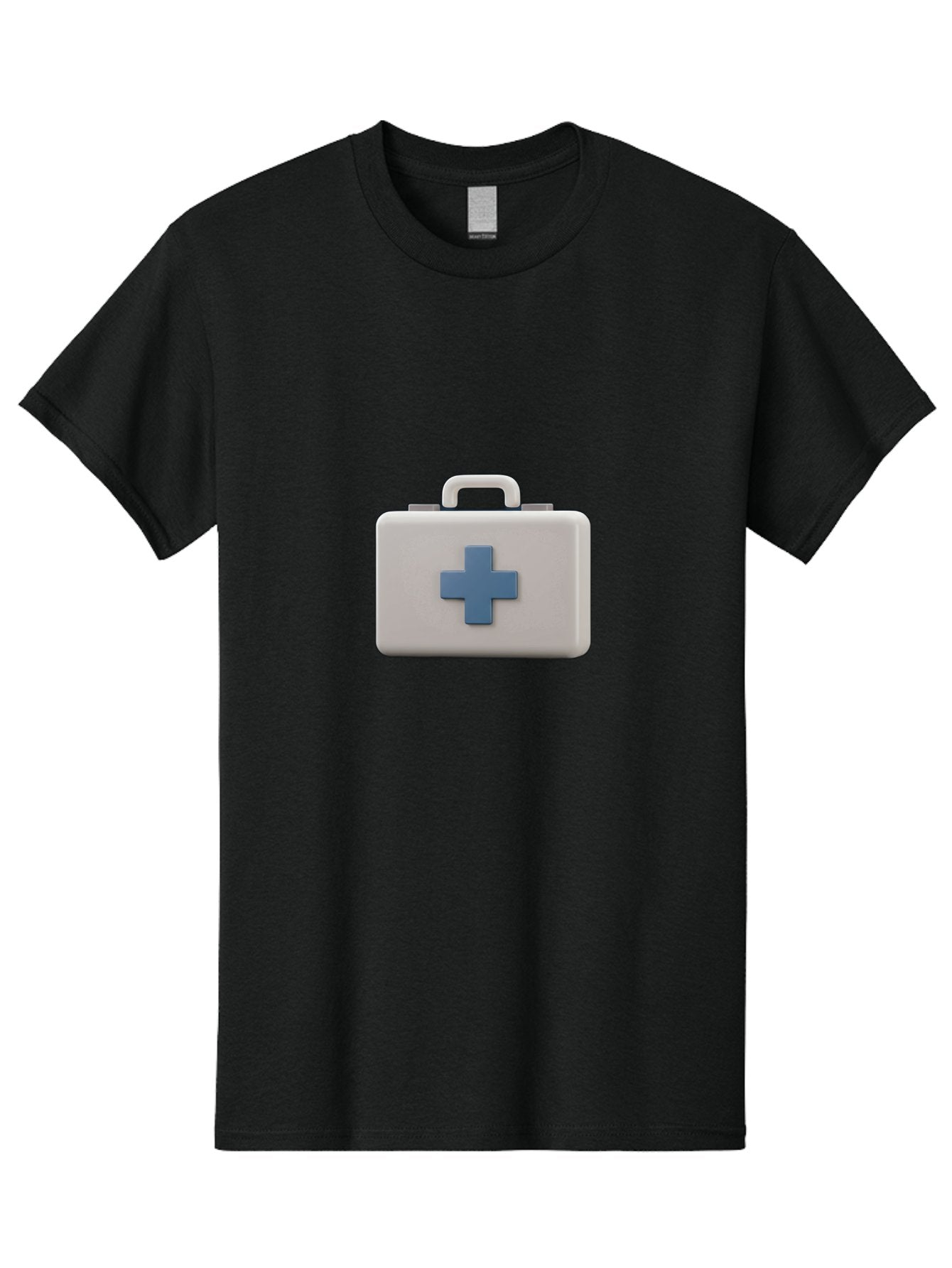 First-Aid-Kit-8 Men'S Graphic Tee, 100% Cotton, Comfortable Casual Summer Wear, Machine Washable, First Aid Kit, Medical Box, Health Care, Emergency Response, Medical Supplies, Blue Cross Symbol, Rectangular Box, Handle On Top Baa682 11