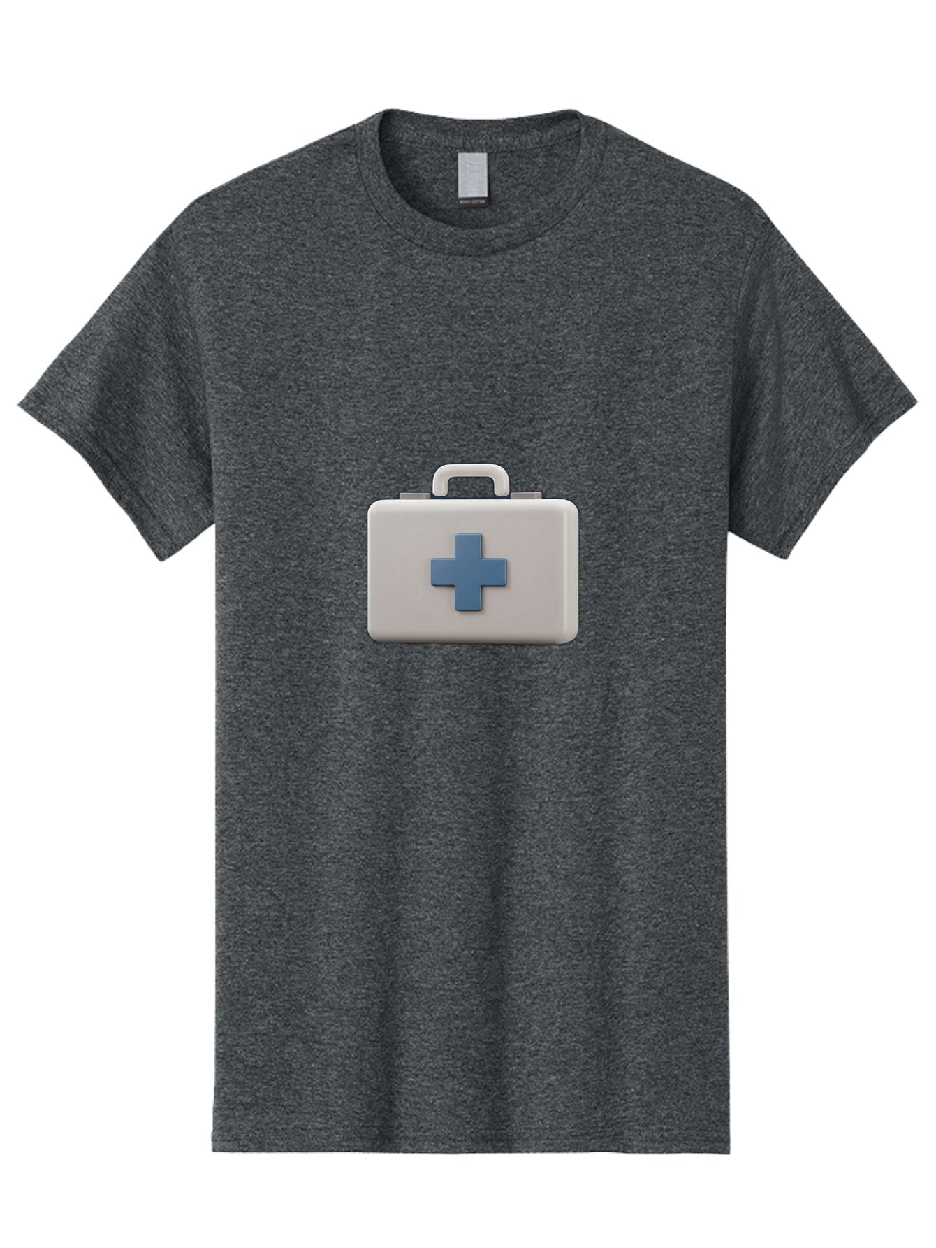 First-Aid-Kit-8 Men'S Graphic Tee, 100% Cotton, Comfortable Casual Summer Wear, Machine Washable, First Aid Kit, Medical Box, Health Care, Emergency Response, Medical Supplies, Blue Cross Symbol, Rectangular Box, Handle On Top Baa682 8