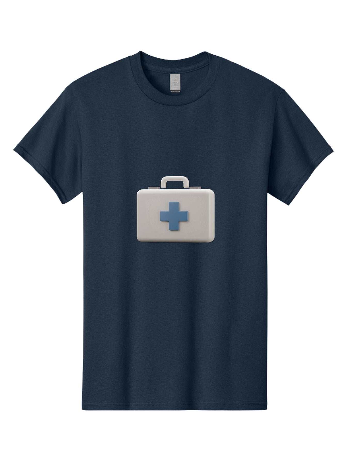 First-Aid-Kit-8 Men'S Graphic Tee, 100% Cotton, Comfortable Casual Summer Wear, Machine Washable, First Aid Kit, Medical Box, Health Care, Emergency Response, Medical Supplies, Blue Cross Symbol, Rectangular Box, Handle On Top Baa682 7