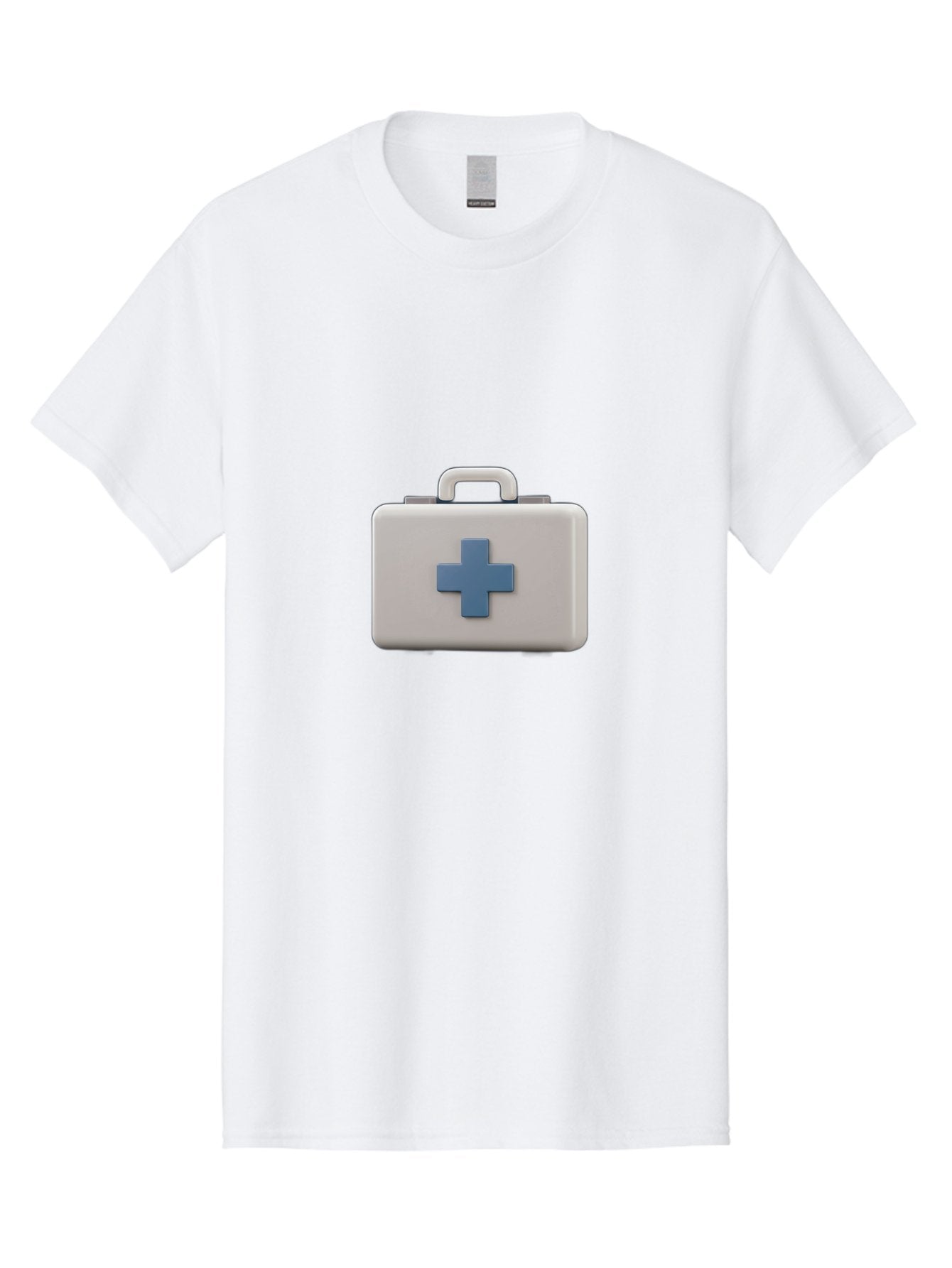 First-Aid-Kit-8 Men'S Graphic Tee, 100% Cotton, Comfortable Casual Summer Wear, Machine Washable, First Aid Kit, Medical Box, Health Care, Emergency Response, Medical Supplies, Blue Cross Symbol, Rectangular Box, Handle On Top Baa682 6