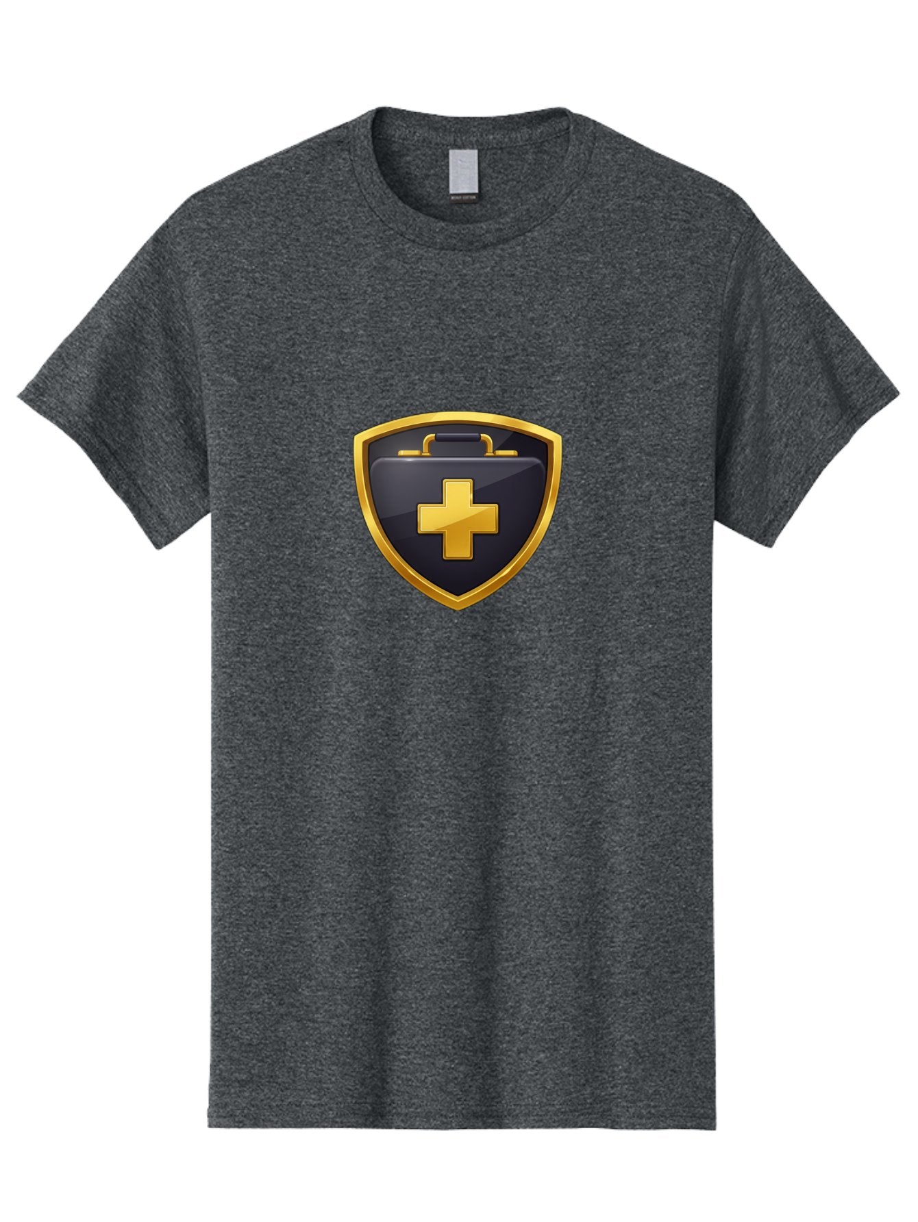 First-Aid-Kit-Shield Men'S Graphic Tee, 100% Cotton, Comfortable Casual Summer Wear, Machine Washable, First Aid Kit, Medical Shield, Healthcare Logo, Gold Cross, Emergency Medical Services, Medical Supplies, Health Protection, Safety Icon Baa684 8