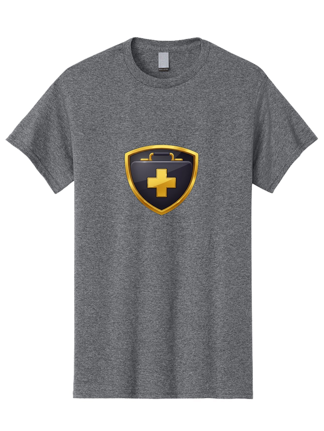 First-Aid-Kit-Shield Men'S Graphic Tee, 100% Cotton, Comfortable Casual Summer Wear, Machine Washable, First Aid Kit, Medical Shield, Healthcare Logo, Gold Cross, Emergency Medical Services, Medical Supplies, Health Protection, Safety Icon Baa684 9