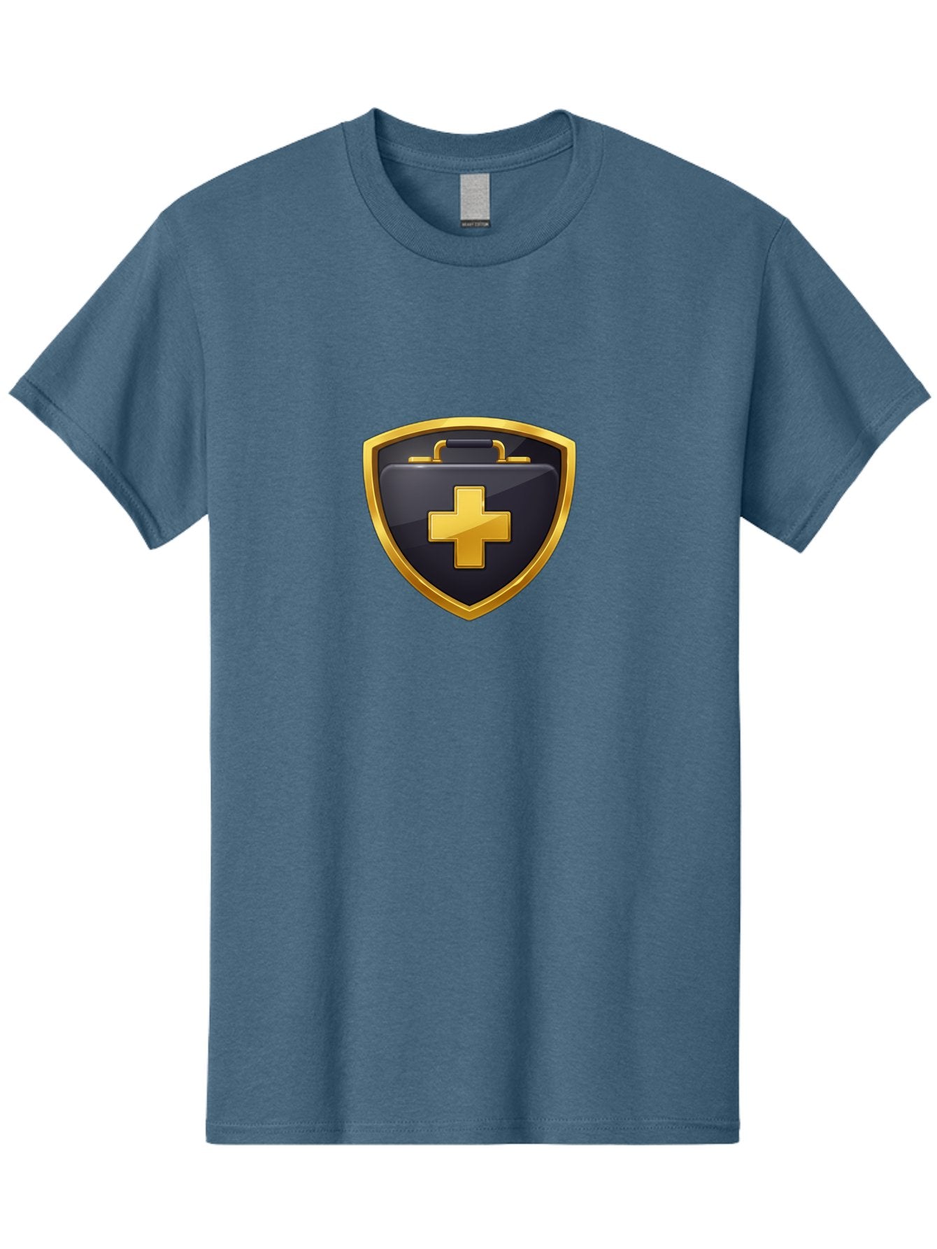 First-Aid-Kit-Shield Men'S Graphic Tee, 100% Cotton, Comfortable Casual Summer Wear, Machine Washable, First Aid Kit, Medical Shield, Healthcare Logo, Gold Cross, Emergency Medical Services, Medical Supplies, Health Protection, Safety Icon Baa684 12