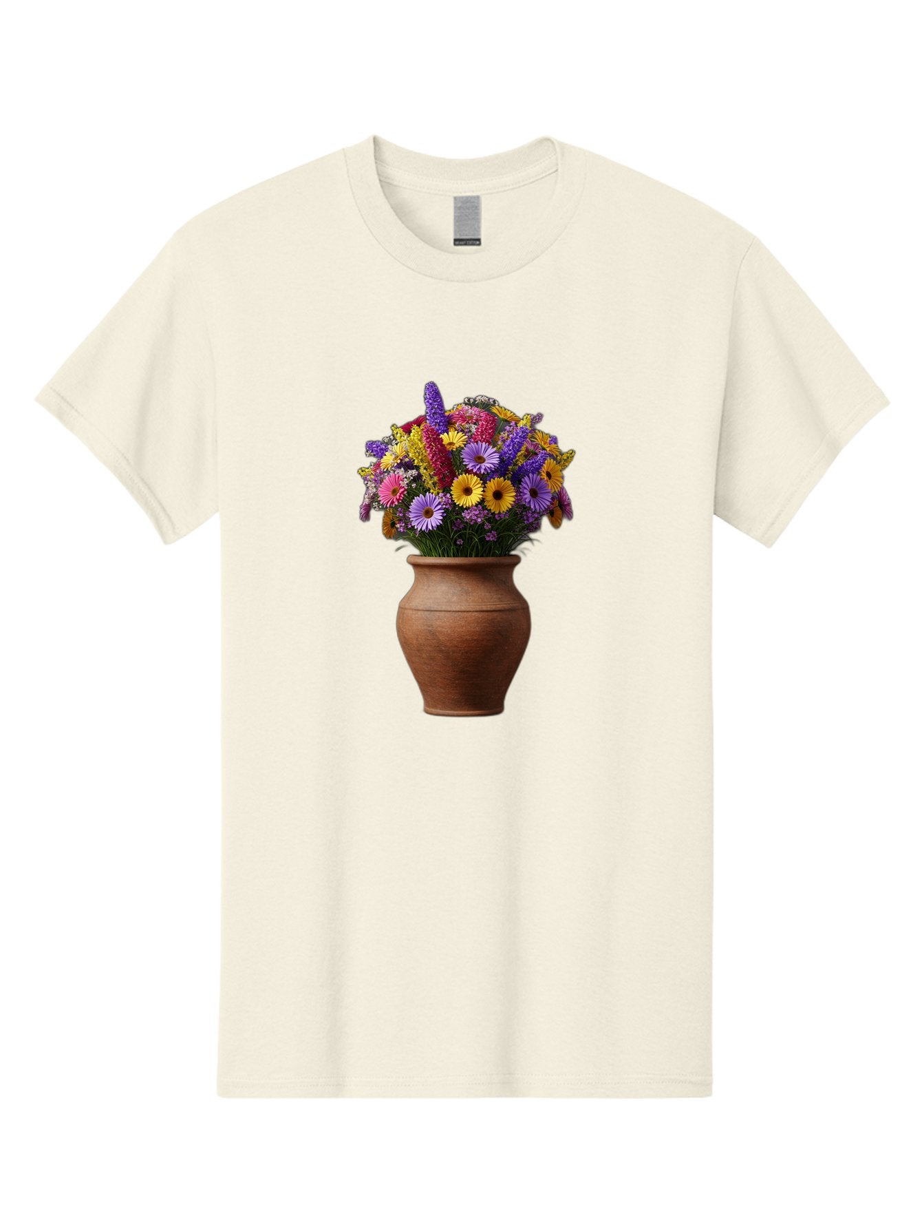 Flower-Pot Men'S Graphic Tee, 100% Cotton, Comfortable Casual Summer Wear, Machine Washable, Colorful Flowers, Floral Arrangement, Mixed Blooms, Vibrant Petals, Clay Vase, Flower Bouquet, Wildflowers, Garden Flowers, Floral Decor Baa689 9
