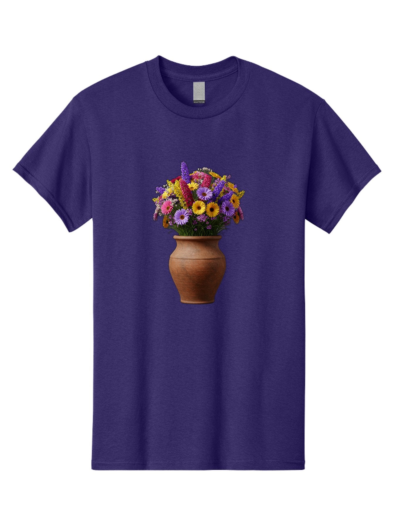 Flower-Pot Men'S Graphic Tee, 100% Cotton, Comfortable Casual Summer Wear, Machine Washable, Colorful Flowers, Floral Arrangement, Mixed Blooms, Vibrant Petals, Clay Vase, Flower Bouquet, Wildflowers, Garden Flowers, Floral Decor Baa689 4