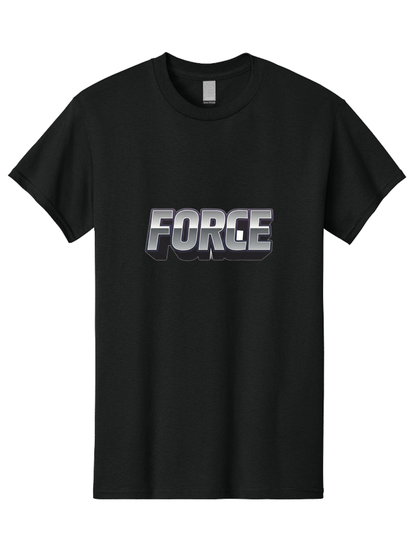 Force Men'S Graphic Tee, 100% Cotton, Comfortable Casual Summer Wear, Machine Washable, Forge Logo, Silver Metallic Text, 3D Effect, Chrome Finish, Bold Typography, Modern Design, Strength Symbol, Power Emblem, Industrial Branding Baa690 13