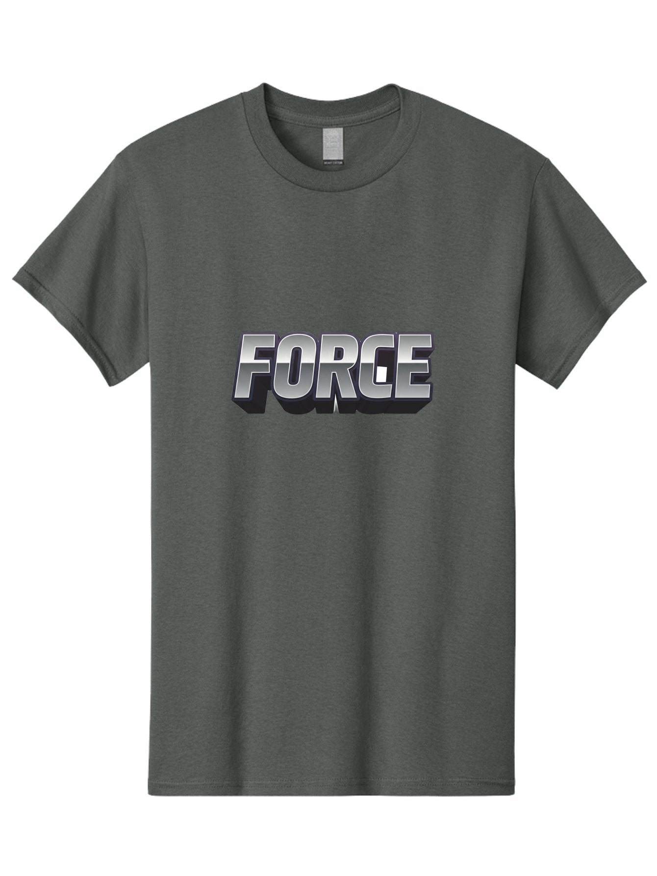 Force Men'S Graphic Tee, 100% Cotton, Comfortable Casual Summer Wear, Machine Washable, Forge Logo, Silver Metallic Text, 3D Effect, Chrome Finish, Bold Typography, Modern Design, Strength Symbol, Power Emblem, Industrial Branding Baa690 11