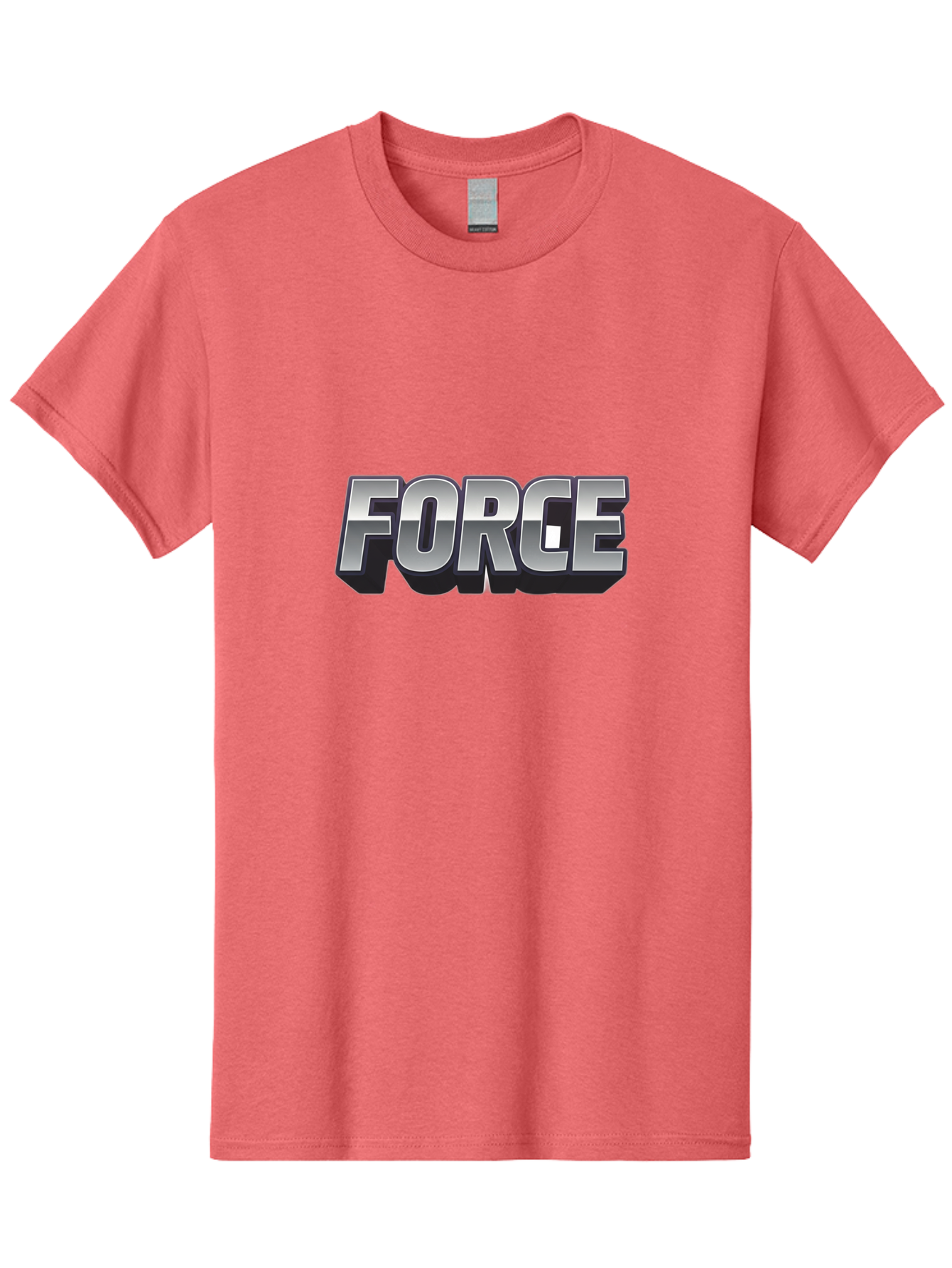 Force Men'S Graphic Tee, 100% Cotton, Comfortable Casual Summer Wear, Machine Washable, Forge Logo, Silver Metallic Text, 3D Effect, Chrome Finish, Bold Typography, Modern Design, Strength Symbol, Power Emblem, Industrial Branding Baa690 11
