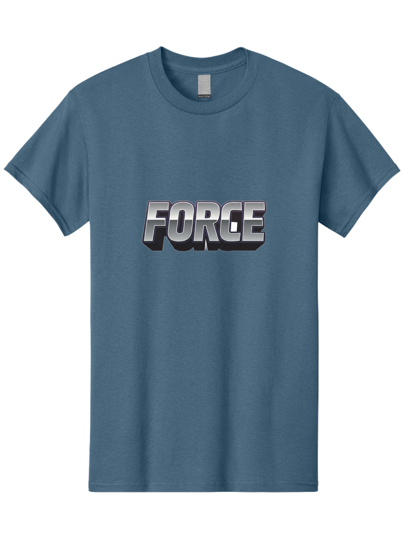 Force Men'S Graphic Tee, 100% Cotton, Comfortable Casual Summer Wear, Machine Washable, Forge Logo, Silver Metallic Text, 3D Effect, Chrome Finish, Bold Typography, Modern Design, Strength Symbol, Power Emblem, Industrial Branding Baa690 27