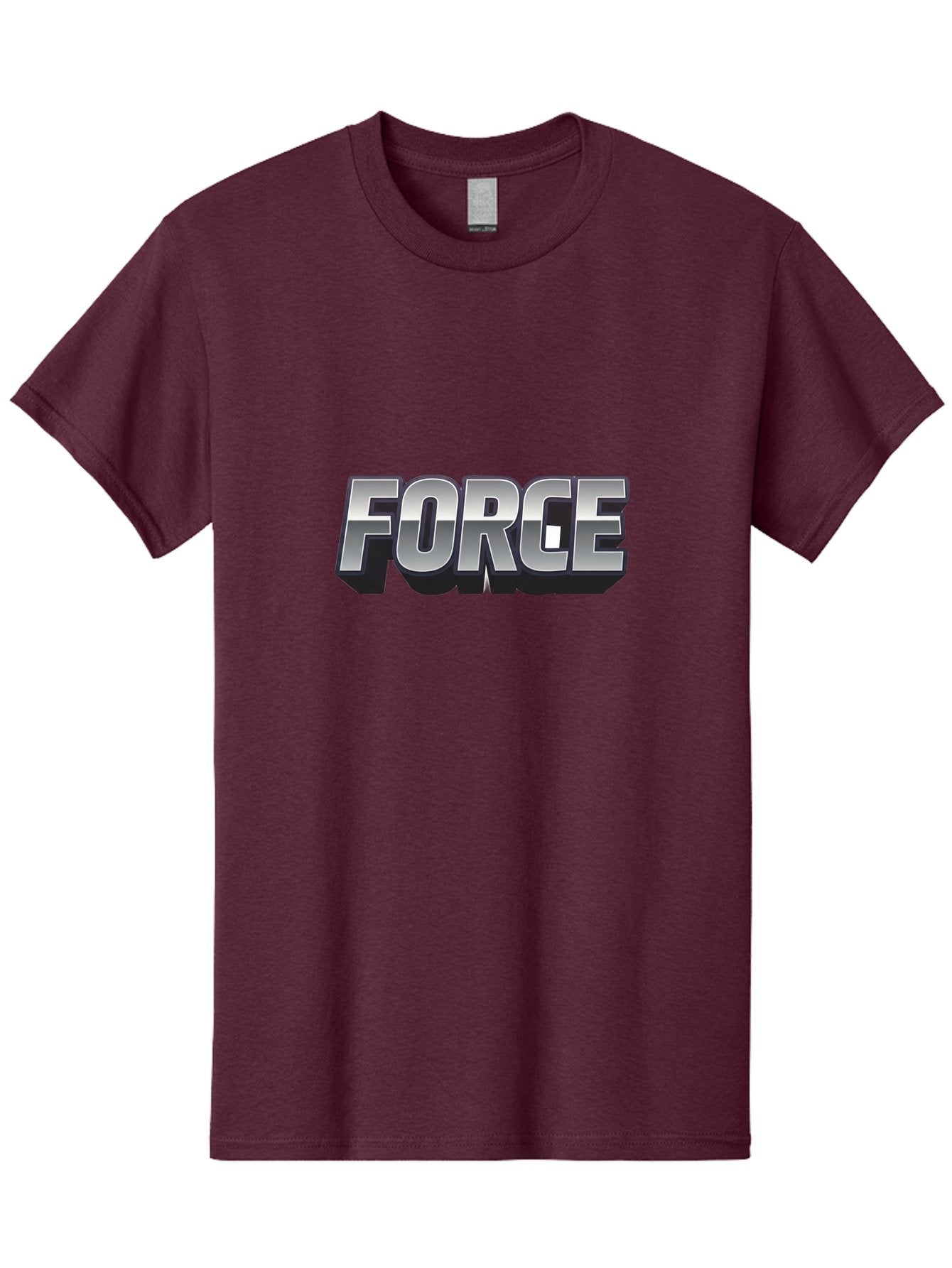 Force Men'S Graphic Tee, 100% Cotton, Comfortable Casual Summer Wear, Machine Washable, Forge Logo, Silver Metallic Text, 3D Effect, Chrome Finish, Bold Typography, Modern Design, Strength Symbol, Power Emblem, Industrial Branding Baa690 4