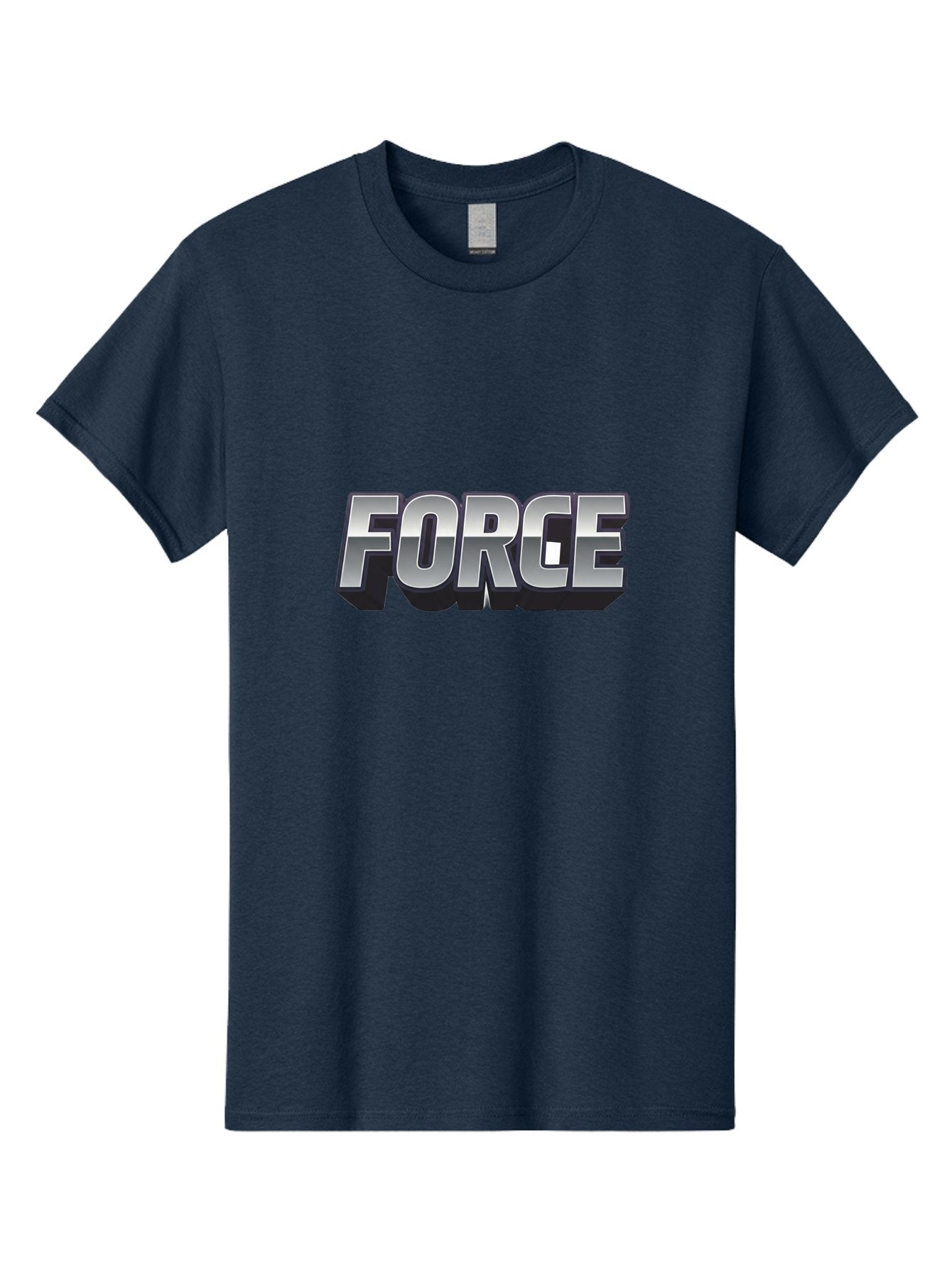 Force Men'S Graphic Tee, 100% Cotton, Comfortable Casual Summer Wear, Machine Washable, Forge Logo, Silver Metallic Text, 3D Effect, Chrome Finish, Bold Typography, Modern Design, Strength Symbol, Power Emblem, Industrial Branding Baa690 15