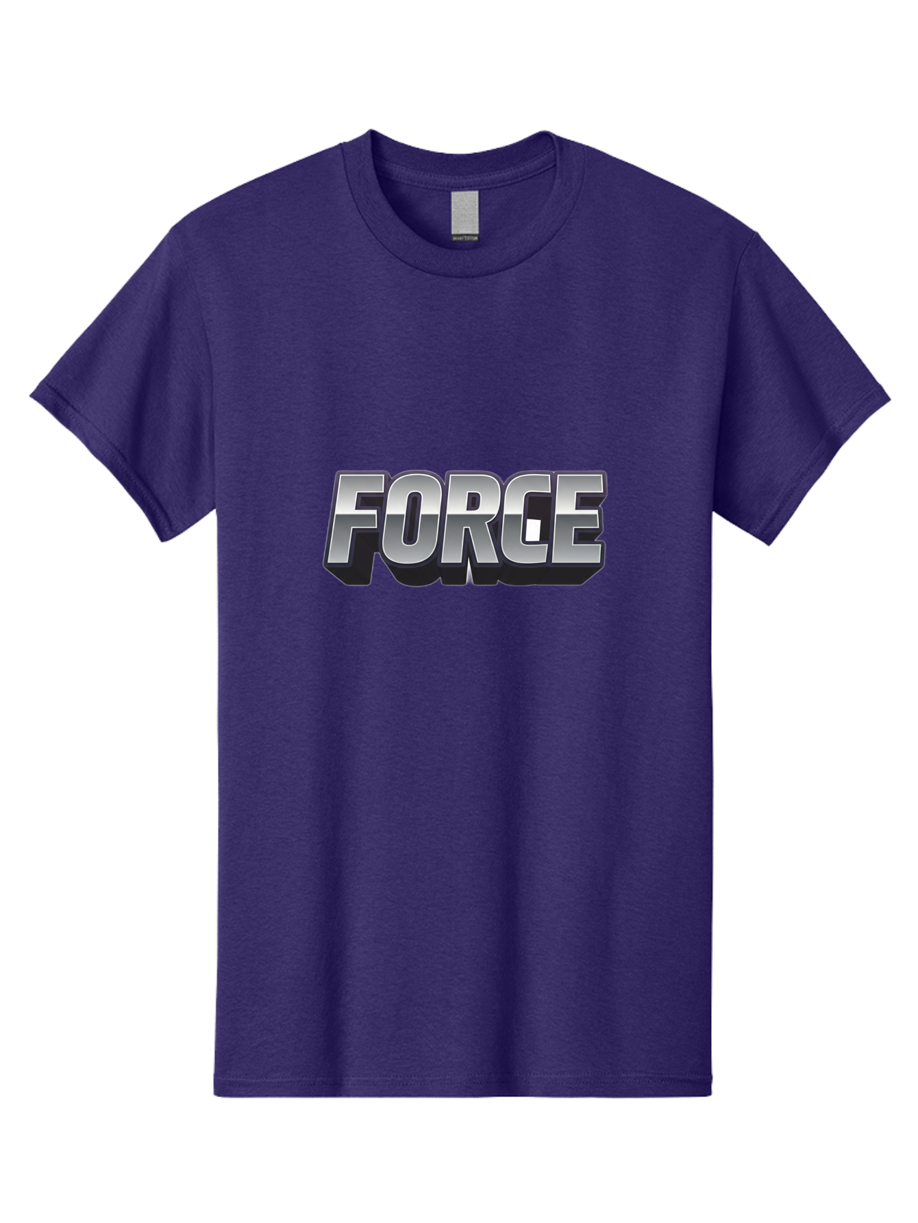Force Men'S Graphic Tee, 100% Cotton, Comfortable Casual Summer Wear, Machine Washable, Forge Logo, Silver Metallic Text, 3D Effect, Chrome Finish, Bold Typography, Modern Design, Strength Symbol, Power Emblem, Industrial Branding Baa690 17