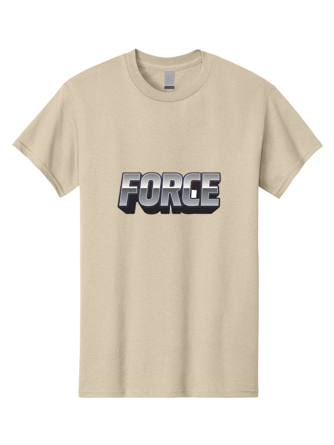 Force Men'S Graphic Tee, 100% Cotton, Comfortable Casual Summer Wear, Machine Washable, Forge Logo, Silver Metallic Text, 3D Effect, Chrome Finish, Bold Typography, Modern Design, Strength Symbol, Power Emblem, Industrial Branding Baa690 9