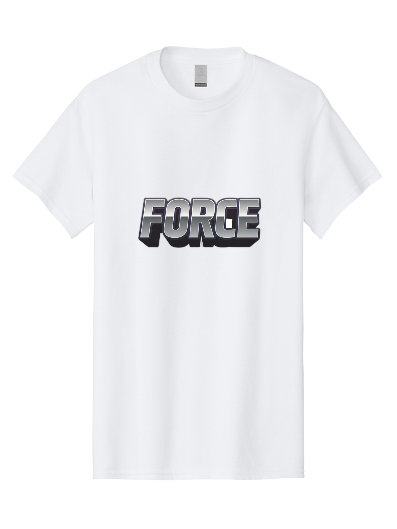 Force Men'S Graphic Tee, 100% Cotton, Comfortable Casual Summer Wear, Machine Washable, Forge Logo, Silver Metallic Text, 3D Effect, Chrome Finish, Bold Typography, Modern Design, Strength Symbol, Power Emblem, Industrial Branding Baa690 29