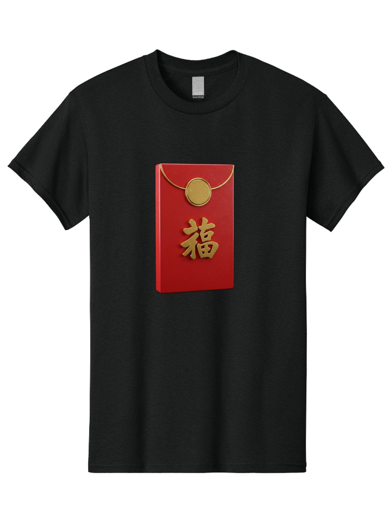 Fu-1 Men'S Graphic Tee, 100% Cotton, Comfortable Casual Summer Wear, Machine Washable, Red Envelope With Gold Seal, Gold Character Fu, Chinese New Year, Lucky Money, Prosperity Symbol, Cultural Heritage, Traditional Gift Baa693