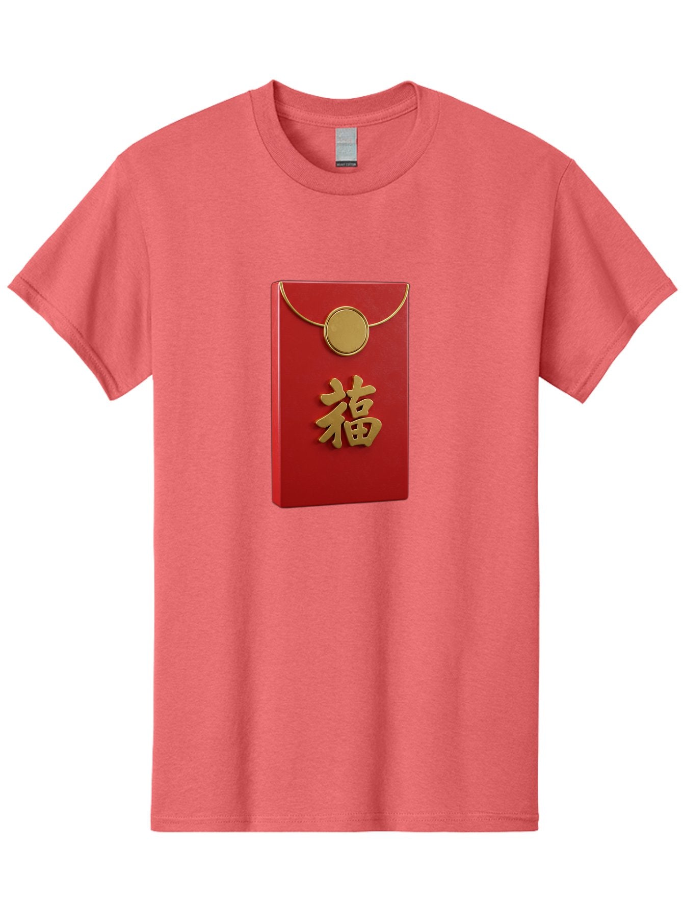 Fu-1 Men'S Graphic Tee, 100% Cotton, Comfortable Casual Summer Wear, Machine Washable, Red Envelope With Gold Seal, Gold Character Fu, Chinese New Year, Lucky Money, Prosperity Symbol, Cultural Heritage, Traditional Gift Baa693 8