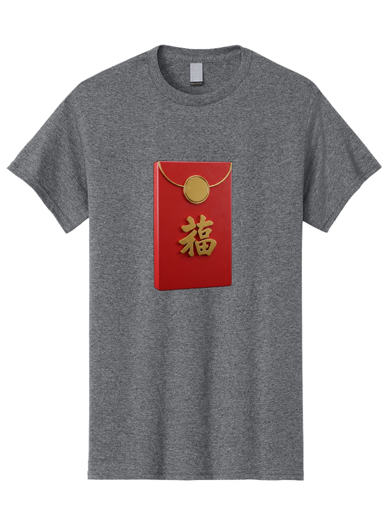 Fu-1 Men'S Graphic Tee, 100% Cotton, Comfortable Casual Summer Wear, Machine Washable, Red Envelope With Gold Seal, Gold Character Fu, Chinese New Year, Lucky Money, Prosperity Symbol, Cultural Heritage, Traditional Gift Baa693 3