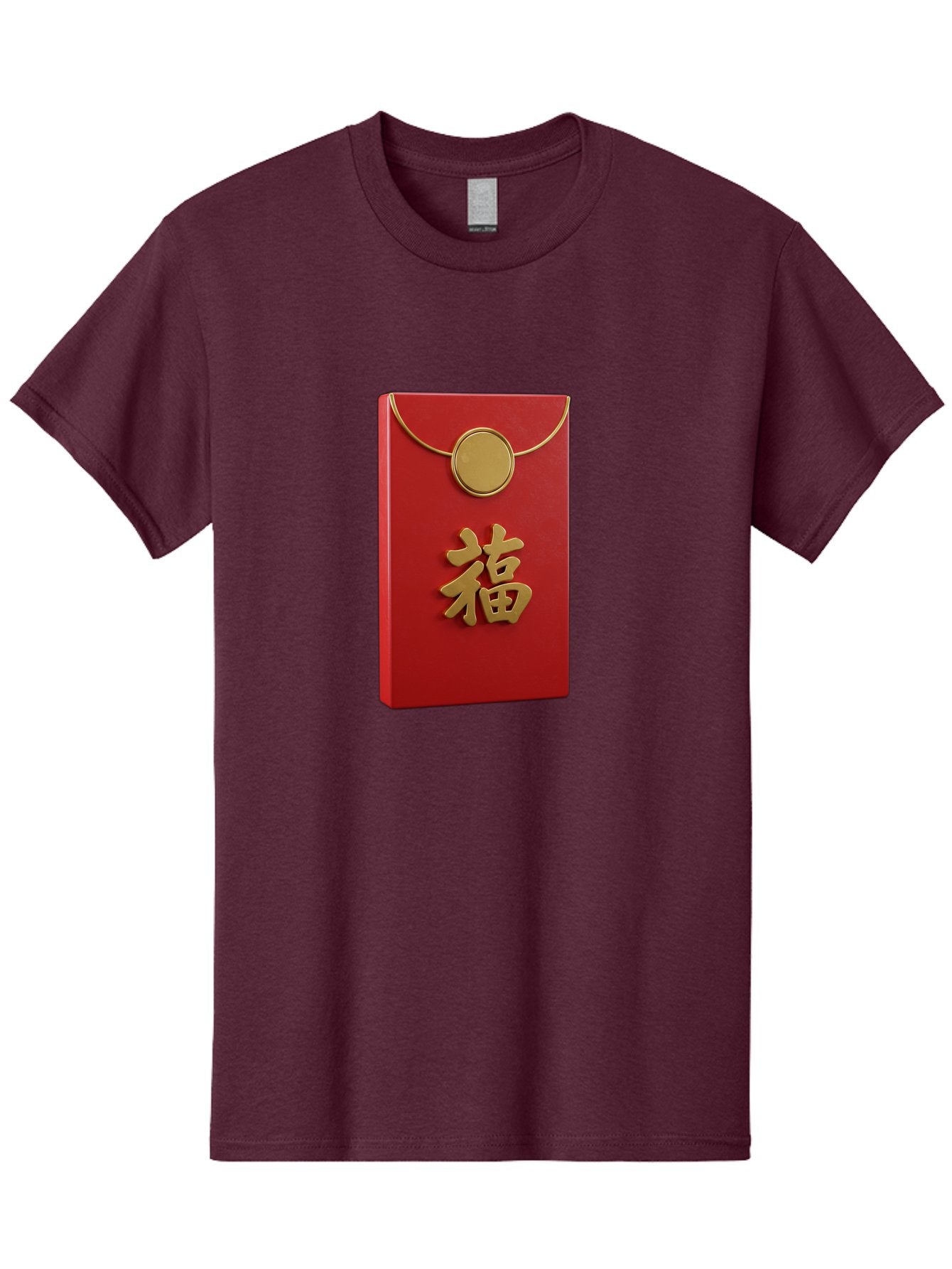 Fu-1 Men'S Graphic Tee, 100% Cotton, Comfortable Casual Summer Wear, Machine Washable, Red Envelope With Gold Seal, Gold Character Fu, Chinese New Year, Lucky Money, Prosperity Symbol, Cultural Heritage, Traditional Gift Baa693 7