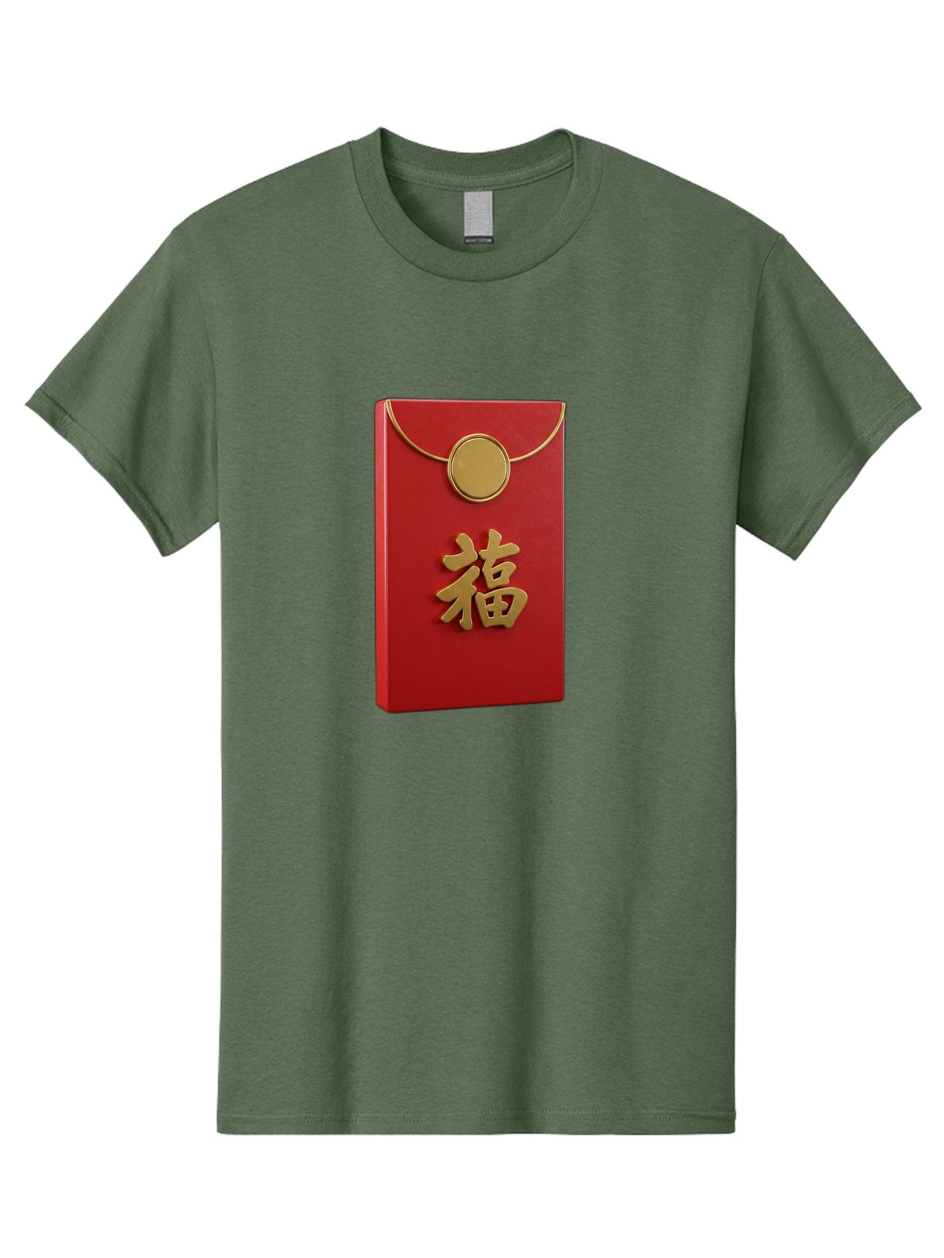 Fu-1 Men'S Graphic Tee, 100% Cotton, Comfortable Casual Summer Wear, Machine Washable, Red Envelope With Gold Seal, Gold Character Fu, Chinese New Year, Lucky Money, Prosperity Symbol, Cultural Heritage, Traditional Gift Baa693 5