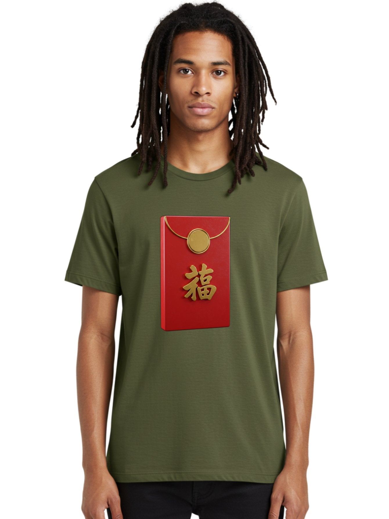 Fu-1 Men'S Graphic Tee, 100% Cotton, Comfortable Casual Summer Wear, Machine Washable, Red Envelope With Gold Seal, Gold Character Fu, Chinese New Year, Lucky Money, Prosperity Symbol, Cultural Heritage, Traditional Gift Baa693 23
