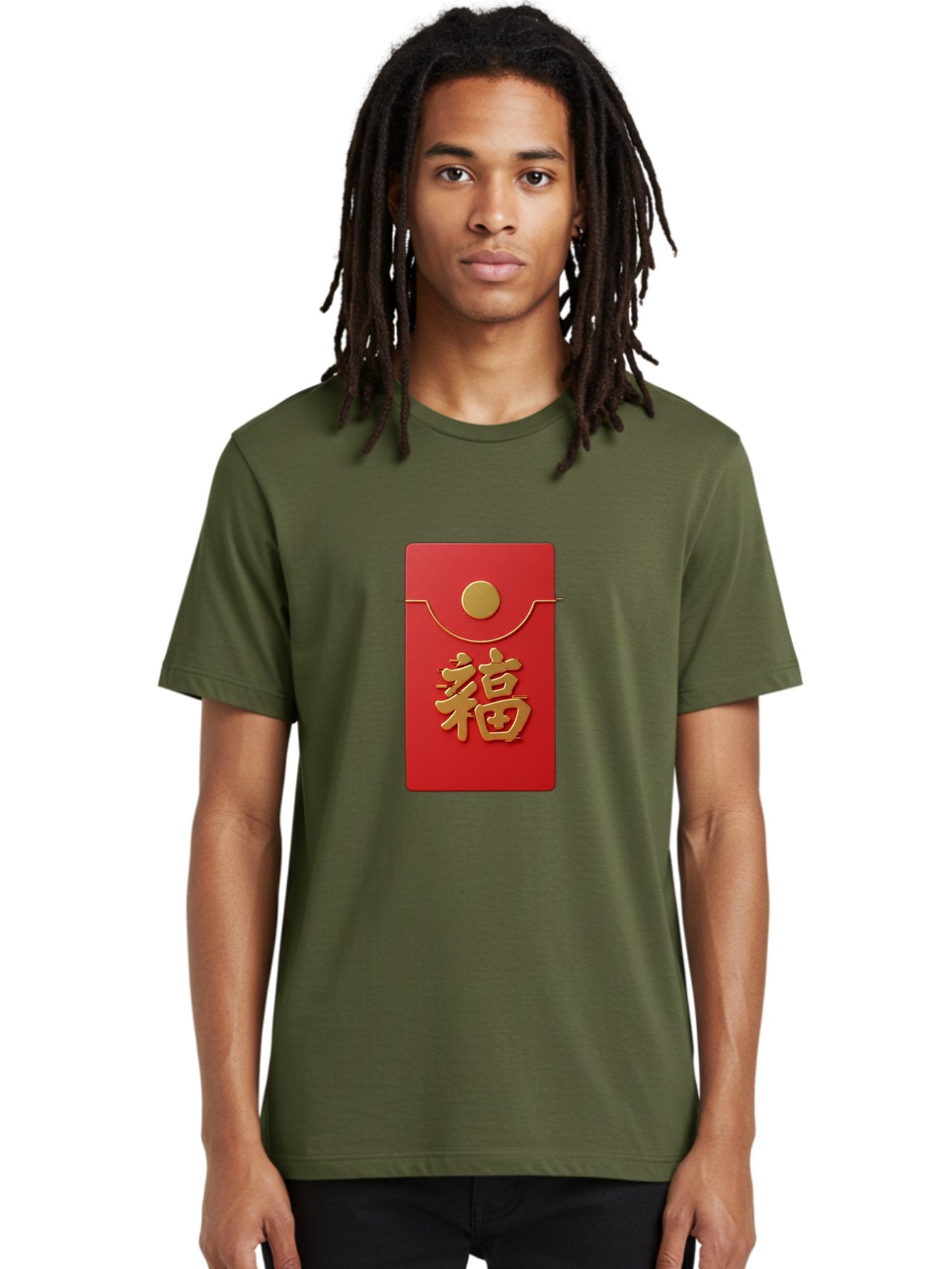 Fu-5 Men'S Graphic Tee, 100% Cotton, Comfortable Casual Summer Wear, Machine Washable, Red Envelope With Gold Seal, Chinese New Year, Prosperity Symbol, Good Fortune, Lucky Money, Cultural Tradition, Festive Gift Baa697 26