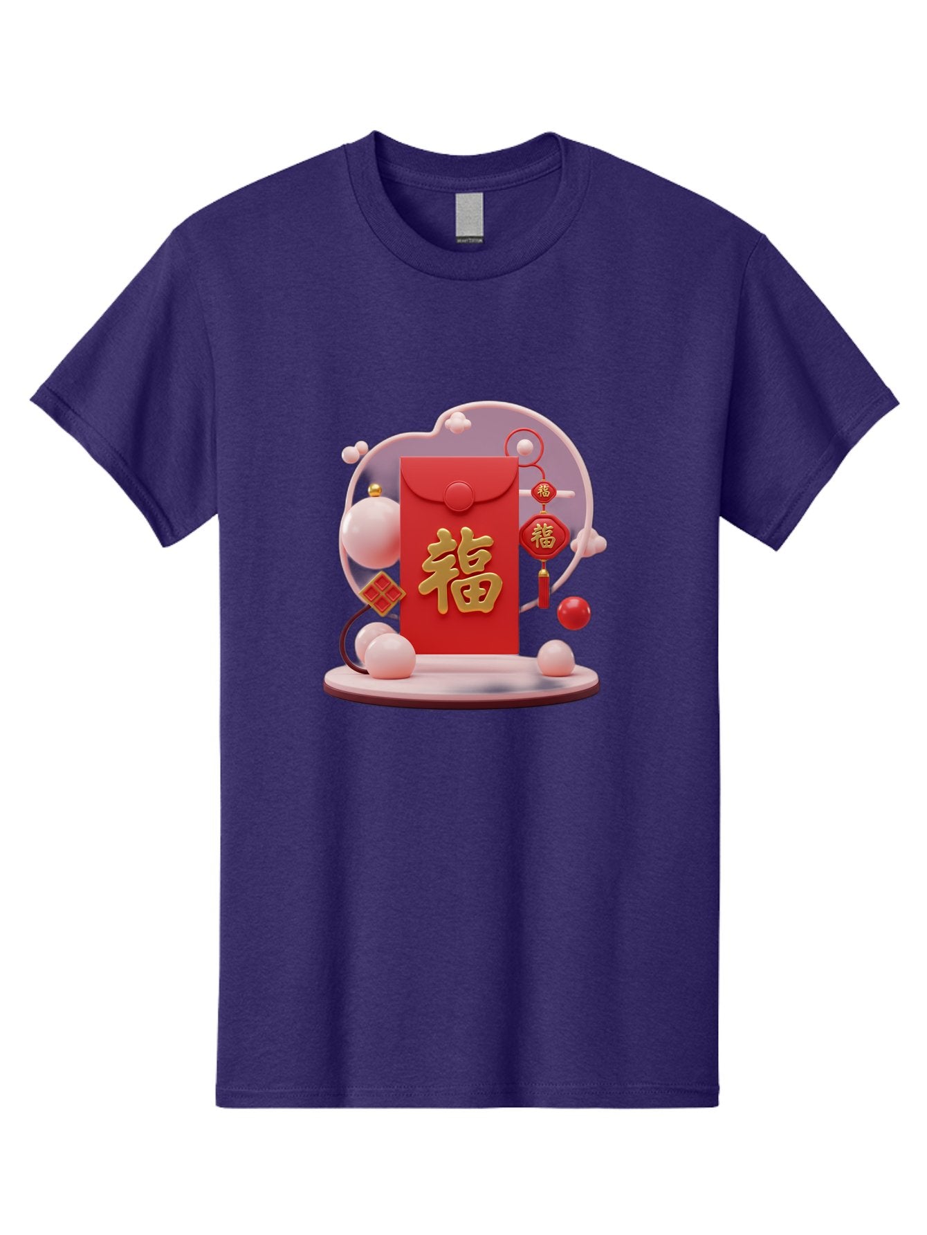Fu-Red-Envelope Men'S Graphic Tee, 100% Cotton, Comfortable Casual Summer Wear, Machine Washable, Red Envelope, Chinese New Year, Fu Character, Gold Symbol, Traditional Decoration, Cultural Heritage, Prosperity, Good Fortune, Baa704 6
