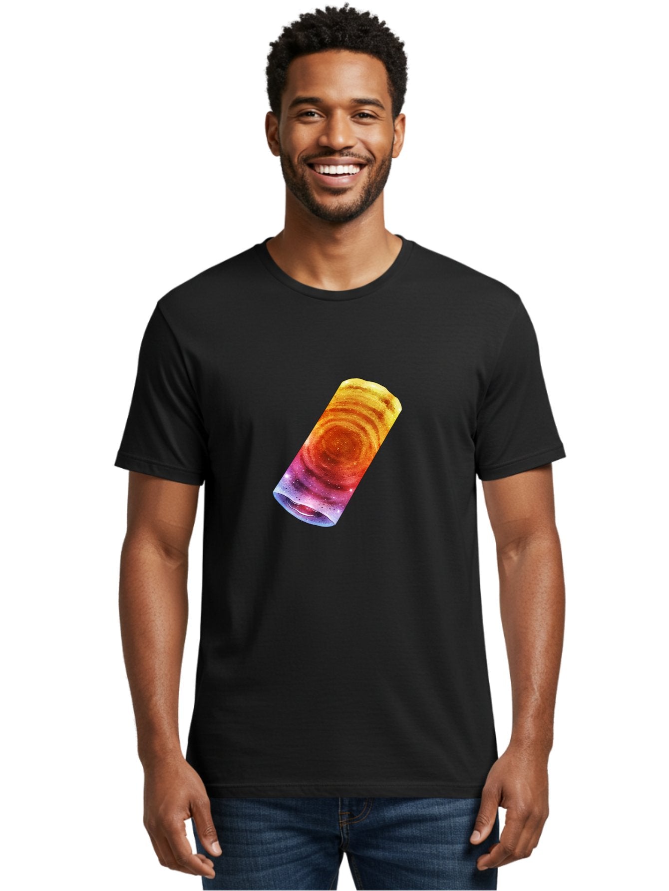 Galaxy-Dosa Men'S Graphic Tee, 100% Cotton, Comfortable Casual Summer Wear, Machine Washable, Cinnamon Swirl Pastry, Sweet Treat, Baked Goods, Delicious Dessert, Swirly Design, Orange And Purple Hues, Sweet Aroma, Tasty Pastry Baa706 26