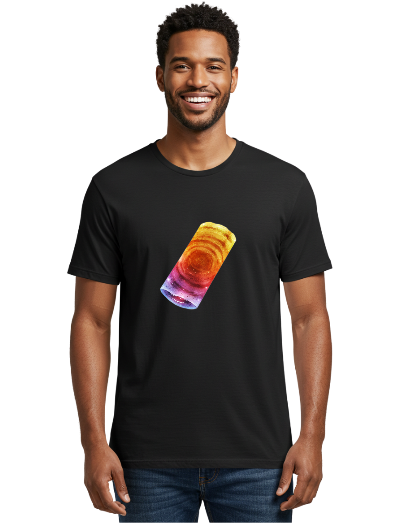 Galaxy-Dosa Men'S Graphic Tee, 100% Cotton, Comfortable Casual Summer Wear, Machine Washable, Cinnamon Swirl Pastry, Sweet Treat, Baked Goods, Delicious Dessert, Swirly Design, Orange And Purple Hues, Sweet Aroma, Tasty Pastry Baa706 10