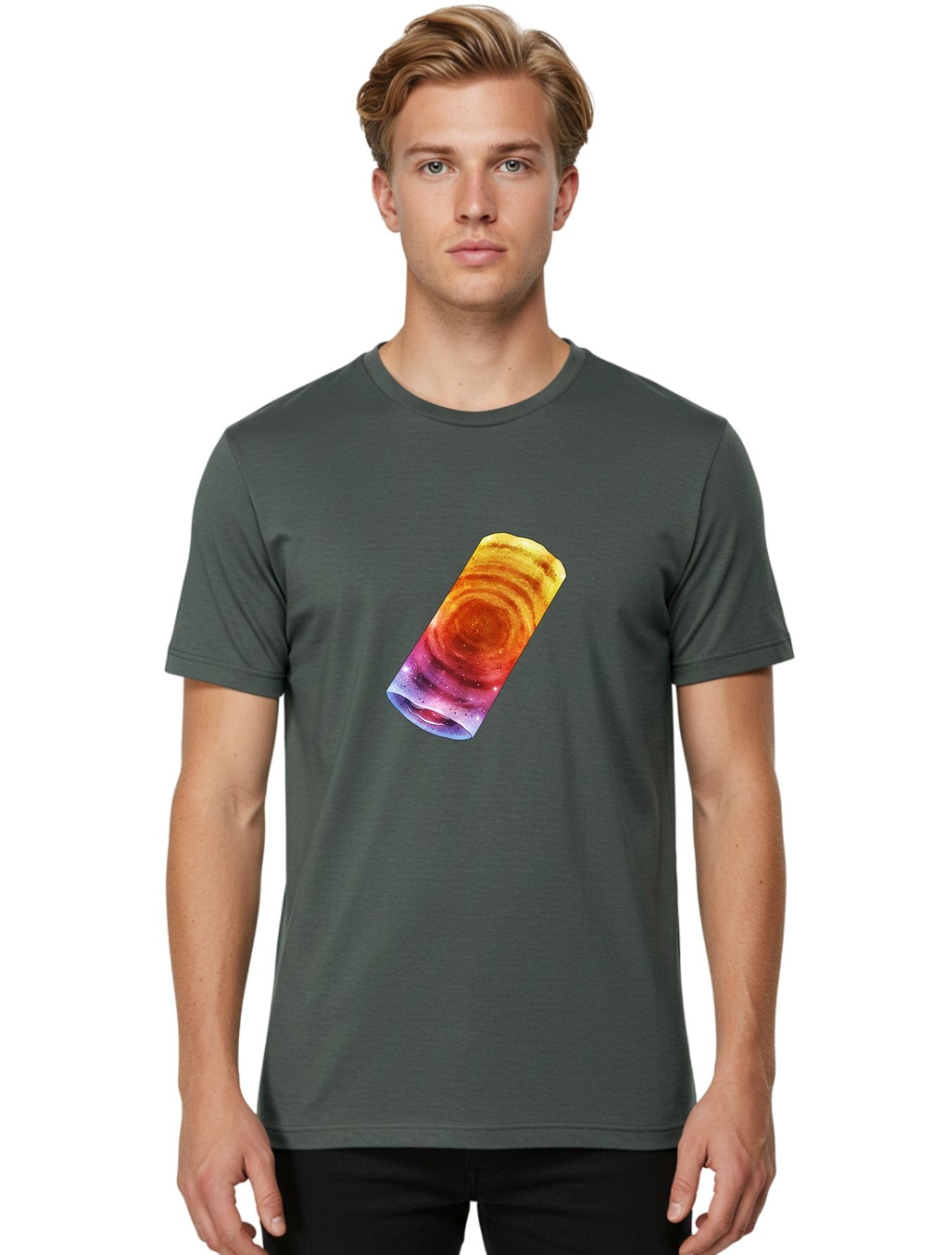 Galaxy-Dosa Men'S Graphic Tee, 100% Cotton, Comfortable Casual Summer Wear, Machine Washable, Cinnamon Swirl Pastry, Sweet Treat, Baked Goods, Delicious Dessert, Swirly Design, Orange And Purple Hues, Sweet Aroma, Tasty Pastry Baa706 24