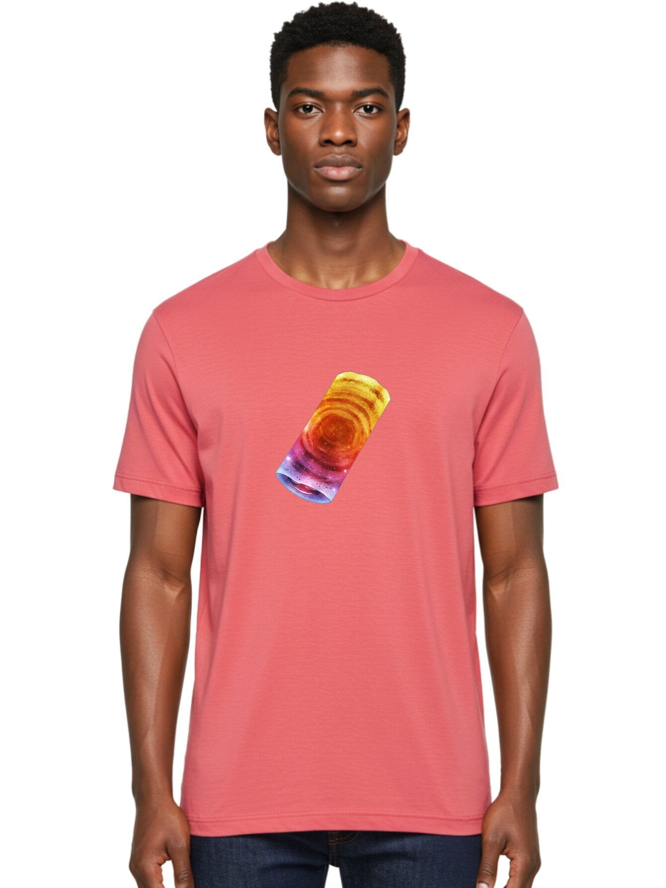 Galaxy-Dosa Men'S Graphic Tee, 100% Cotton, Comfortable Casual Summer Wear, Machine Washable, Cinnamon Swirl Pastry, Sweet Treat, Baked Goods, Delicious Dessert, Swirly Design, Orange And Purple Hues, Sweet Aroma, Tasty Pastry Baa706 18