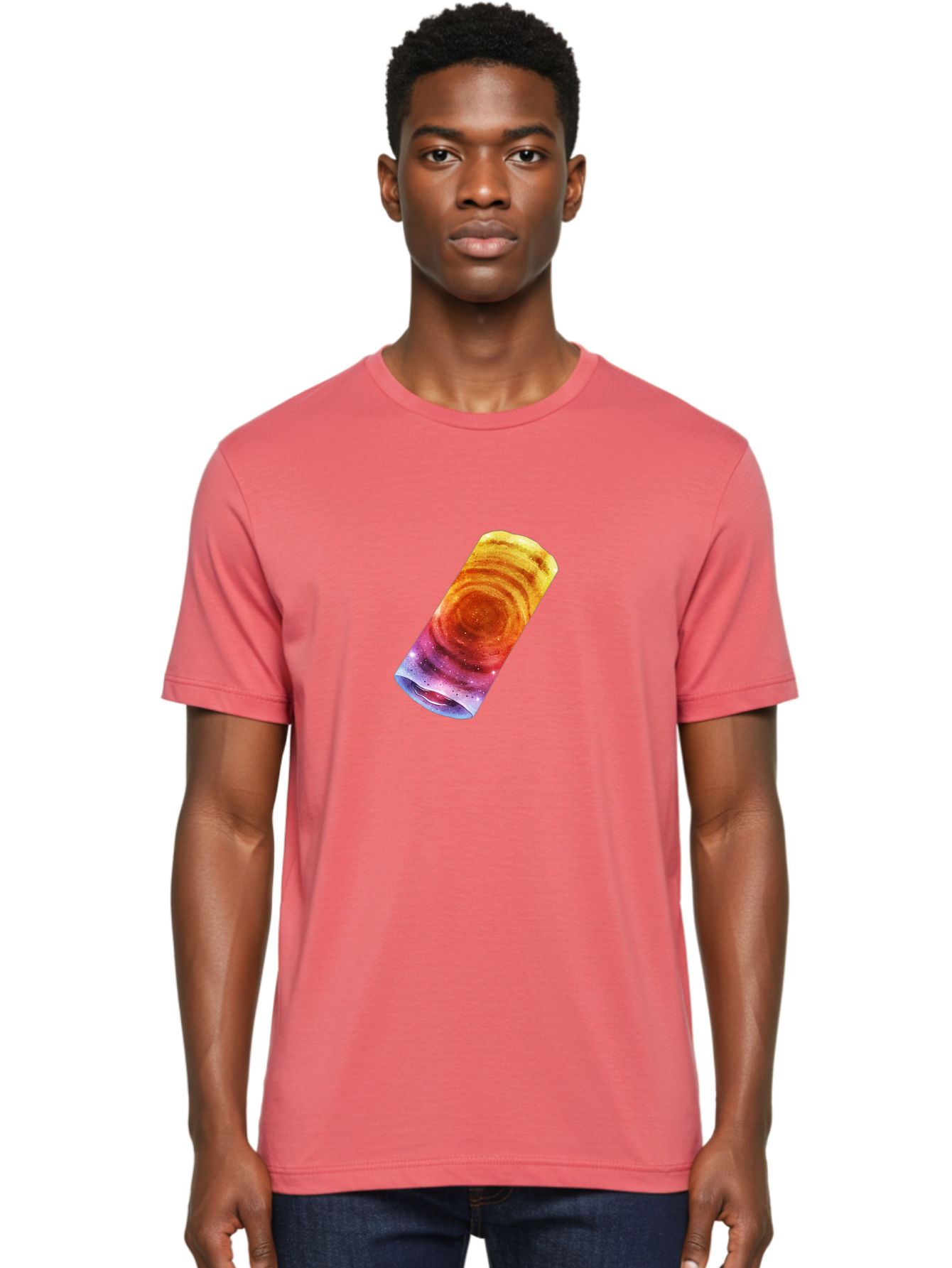 Galaxy-Dosa Men'S Graphic Tee, 100% Cotton, Comfortable Casual Summer Wear, Machine Washable, Cinnamon Swirl Pastry, Sweet Treat, Baked Goods, Delicious Dessert, Swirly Design, Orange And Purple Hues, Sweet Aroma, Tasty Pastry Baa706 24